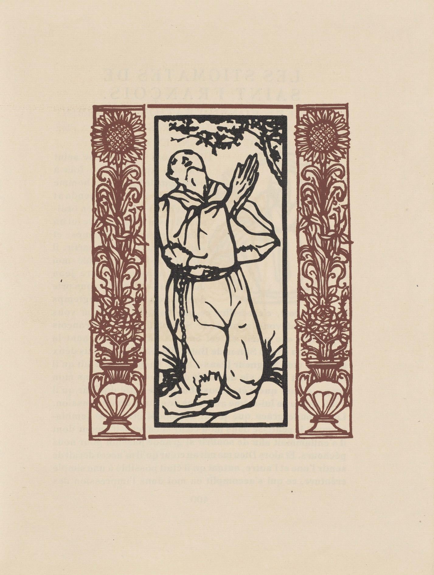 Émile Bernard, Composition (Morane, No. 100), Les Petites Fleurs de St. Françoise, Limited Edition Woodcut