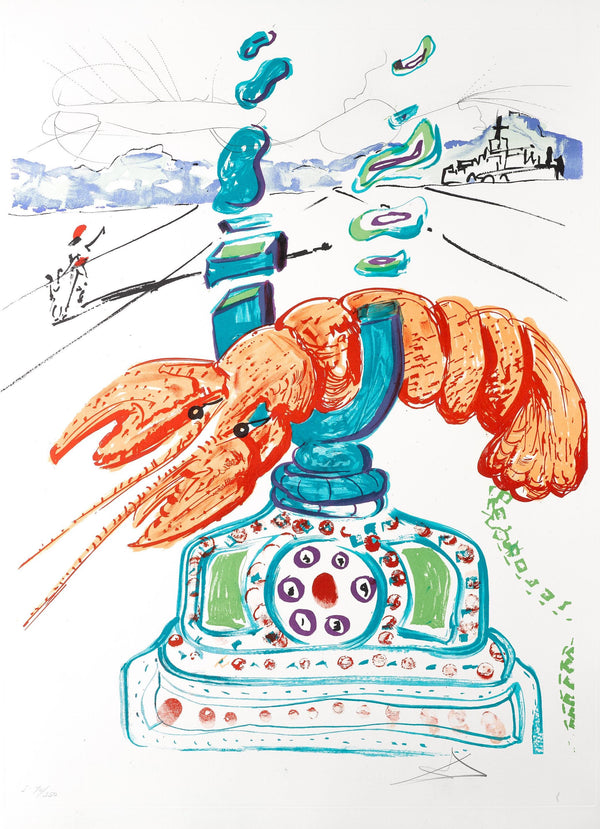 Salvador Dalí, Téléphone-homard cybernétique (M/L 822-831; Field 75-13), Imaginations et Objets du Futur, Limited Edition Lithograph