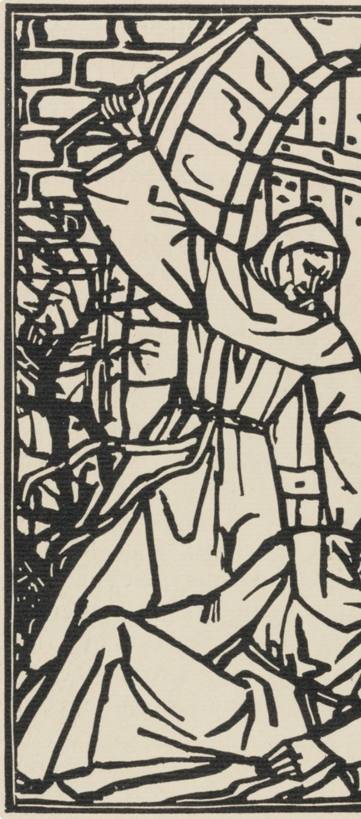 Émile Bernard, Composition (Morane, No. 100), Les Petites Fleurs de St. Françoise, Limited Edition Woodcut