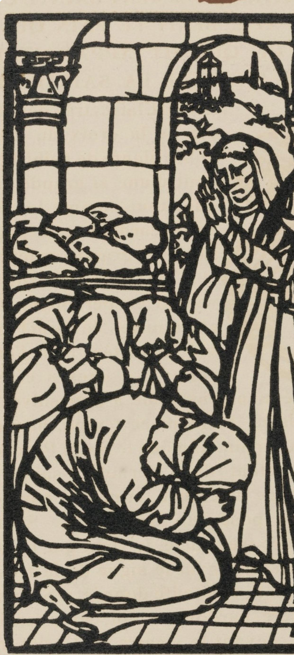 Émile Bernard, Composition (Morane, No. 100), Les Petites Fleurs de St. Françoise, Limited Edition Woodcut