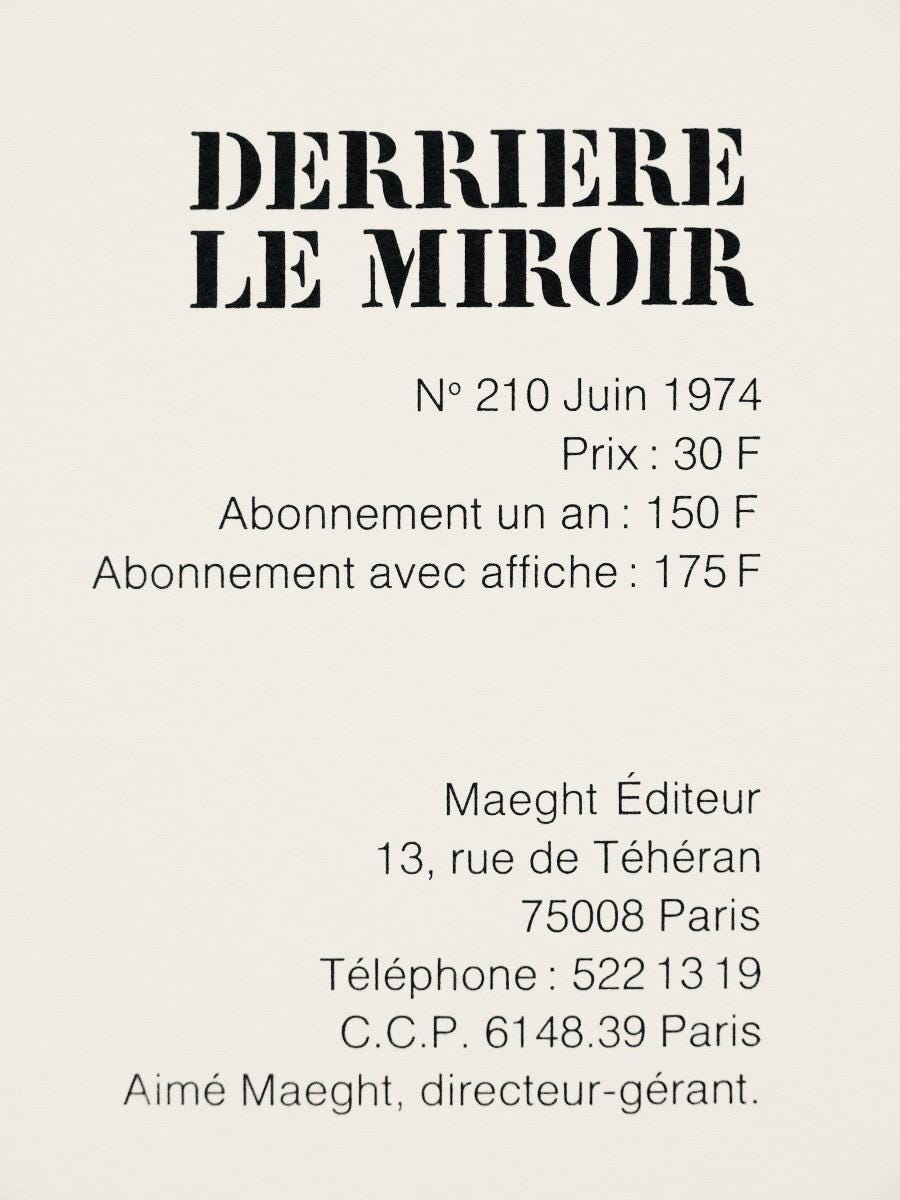 Antoni Tàpies, Composition, Derrière le miroir, Limited Edition Lithograph