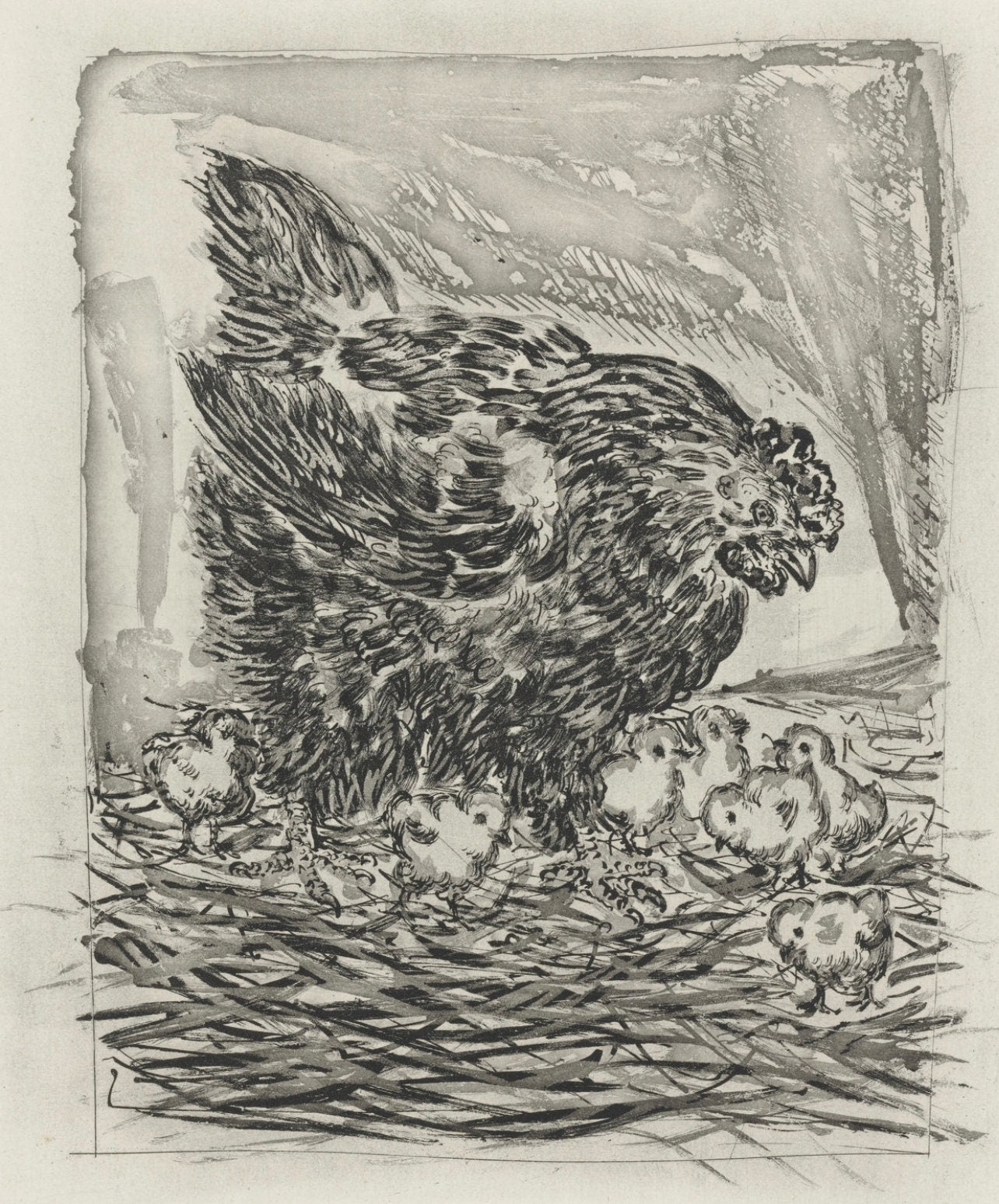 Pablo Picasso, La Mère poule, Histoire naturelle, Limited Edition Lithograph