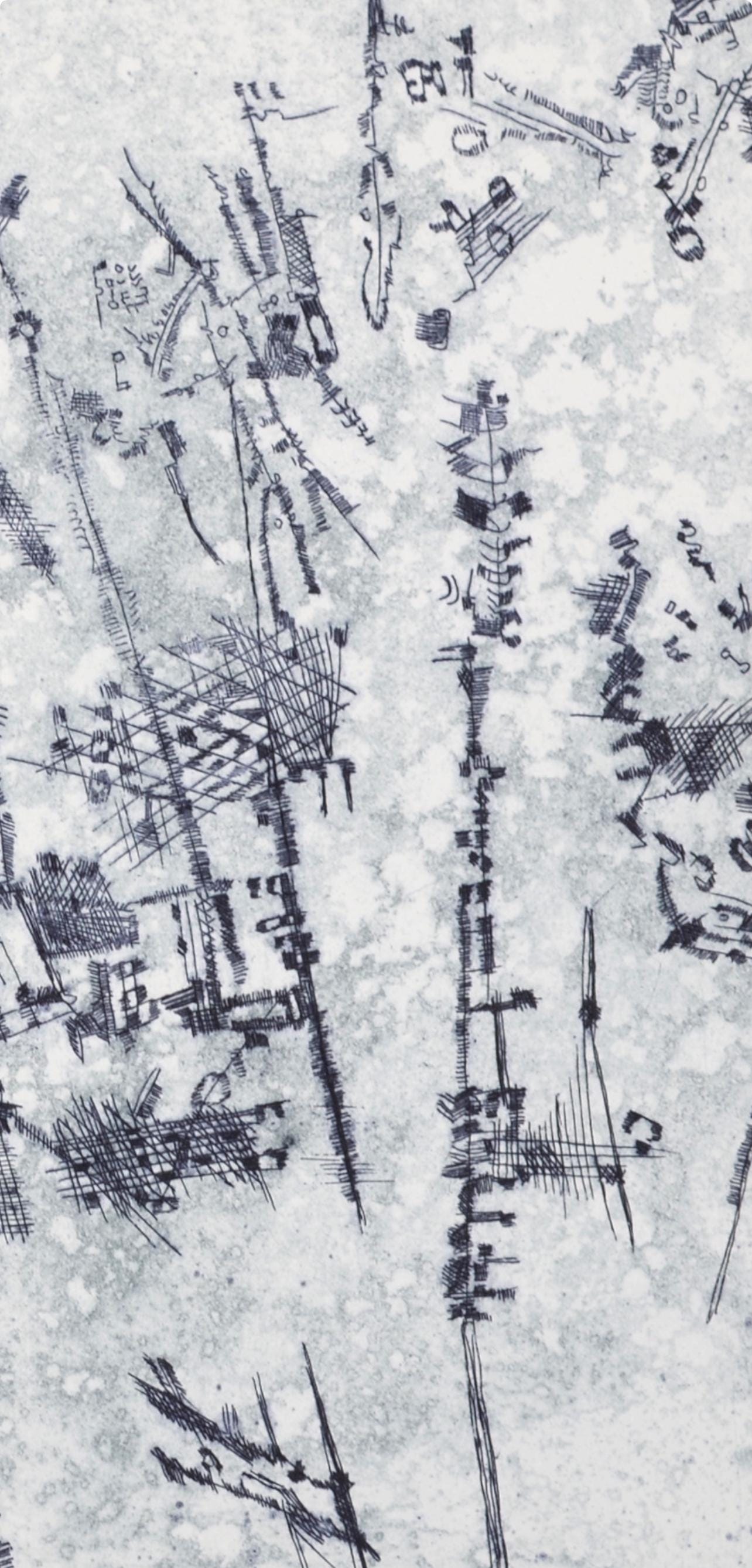 Camille Bryen, Composition, Feuilles éparses, Limited Edition Etching