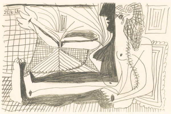 Pablo Picasso, Composition, Le Goût du Bonheur (Cramer 148; Bloch 2013), Limited Edition Mixed Media Lithograph