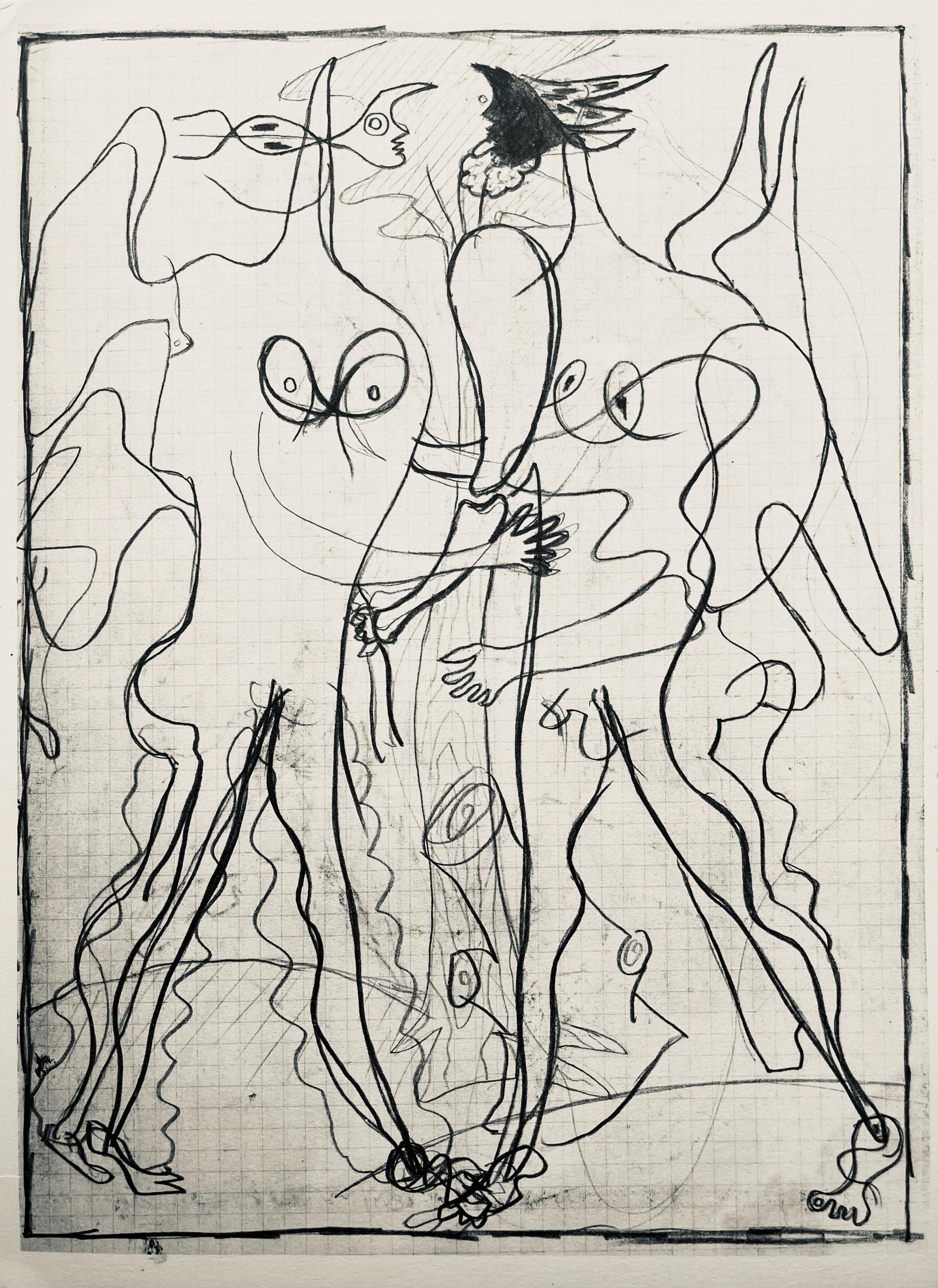 Georges Braque, Composition (Vallier 23), Hesiode, Théogonie, Derrière le miroir, Limited Edition Lithograph