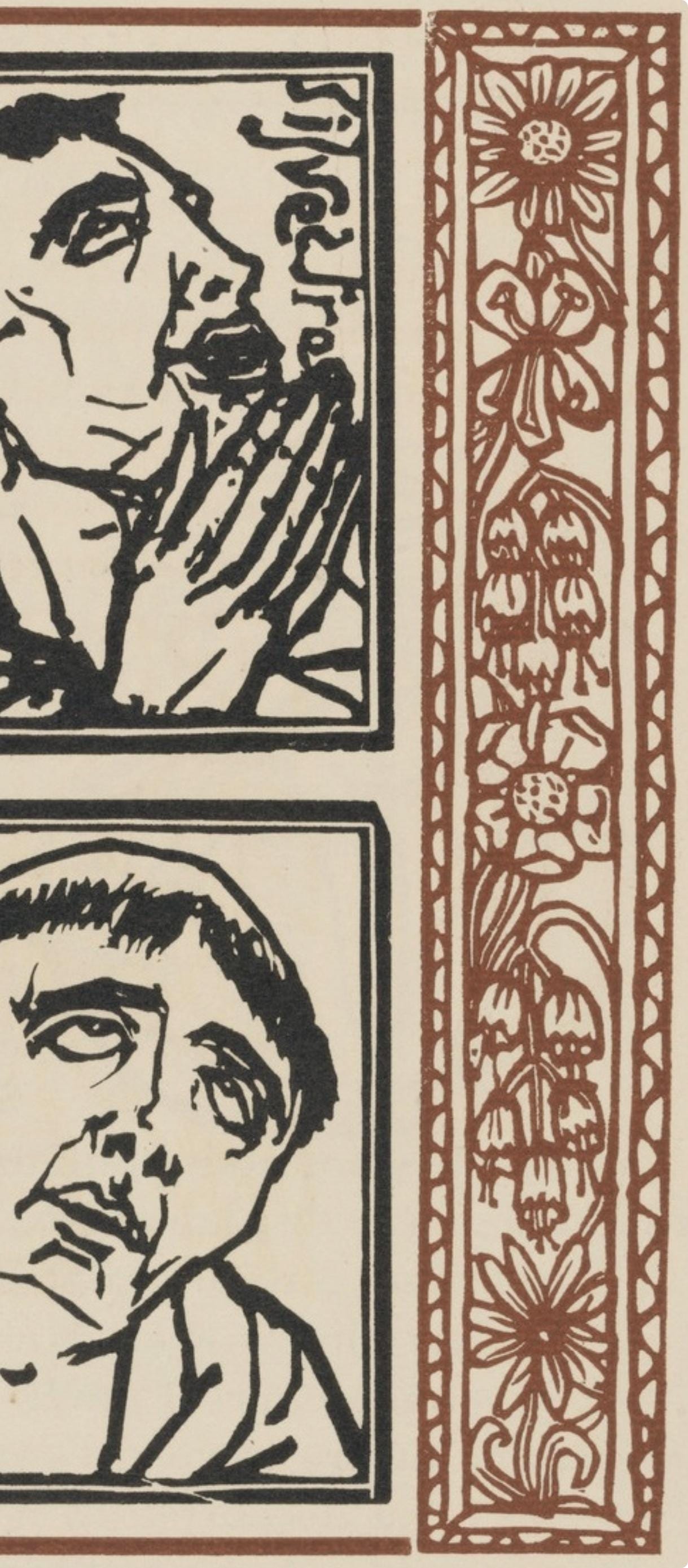 Émile Bernard, Composition (Morane, No. 100), Les Petites Fleurs de St. Françoise, Limited Edition Woodcut