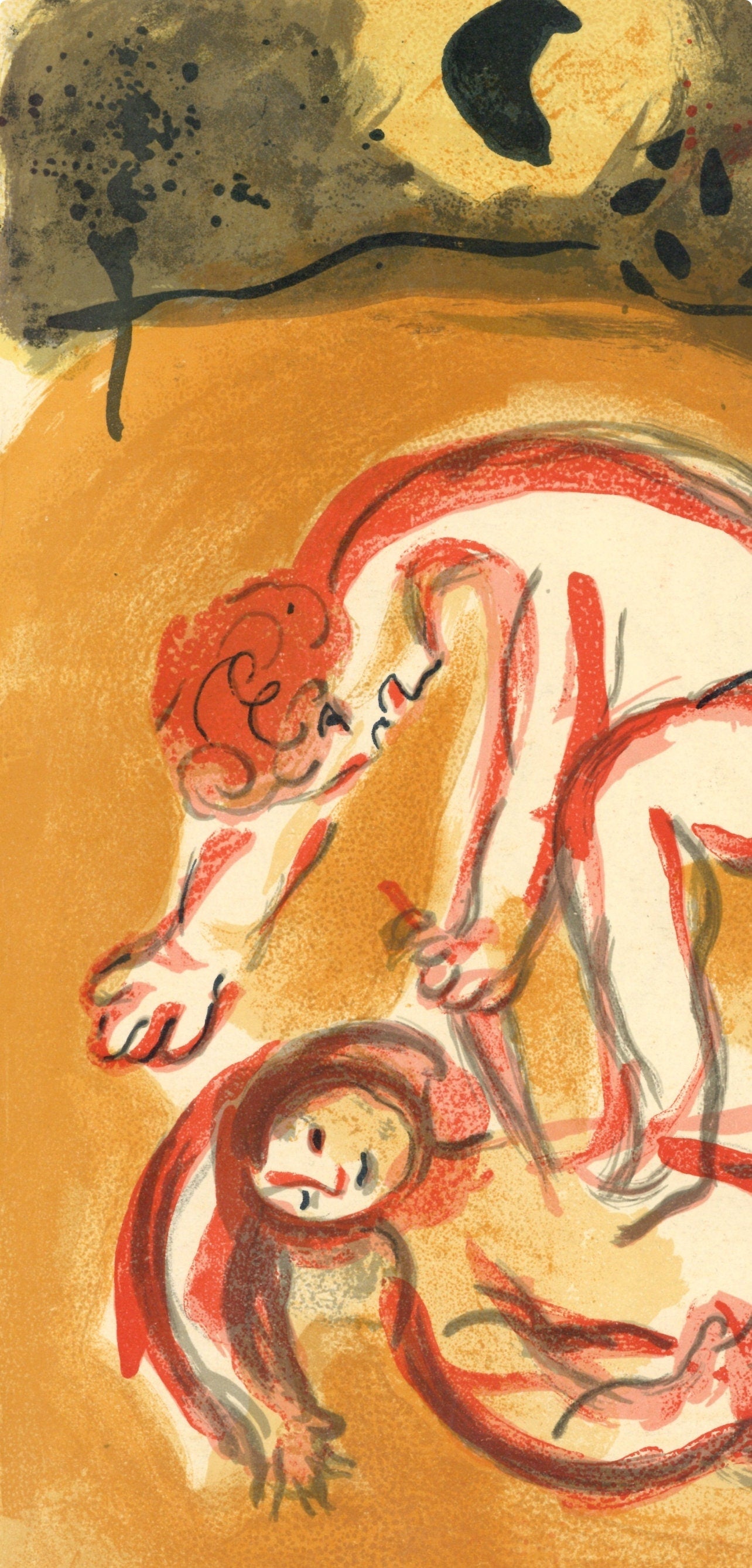 Marc Chagall, Cain and Abel (Mourlot 117-46; Cramer 25), Drawings from the Bible by Marc Chagall, Verve: Revue, Limited Edition Lithograph