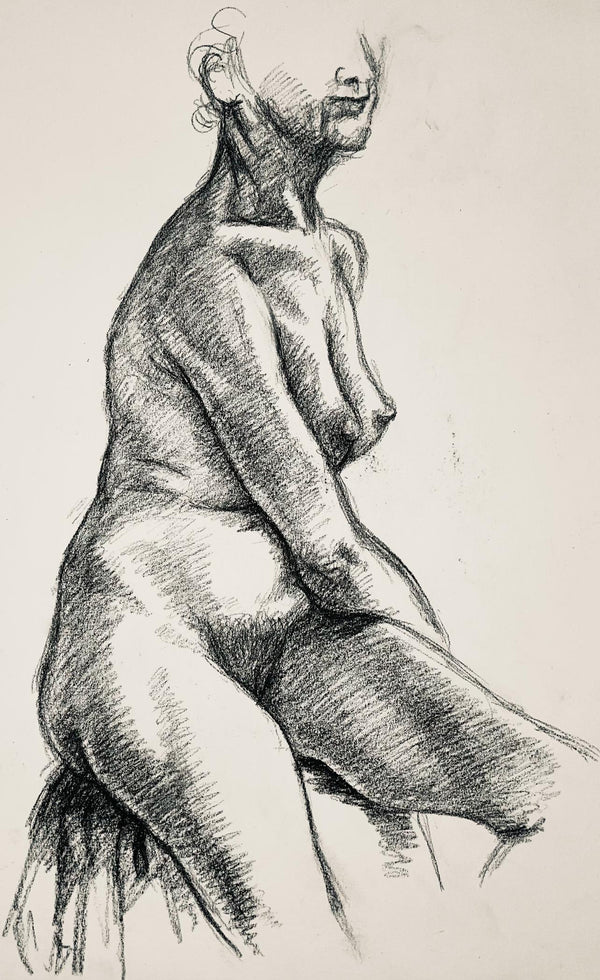 Ian Hornak, Renaissance Female Nude Figure Study, 1963, Original Drawing