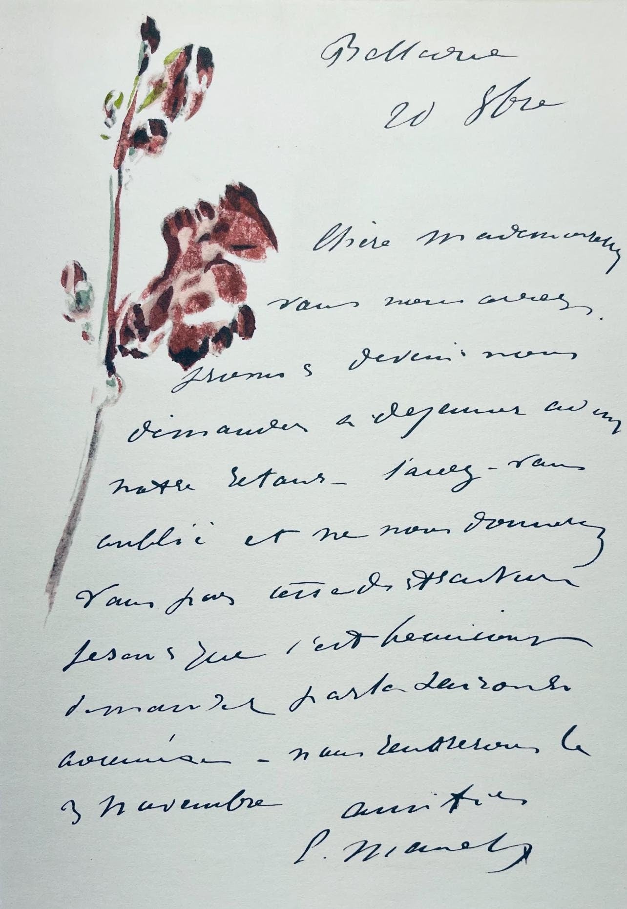 Édouard Manet, Composition, Édouard Manet, Letters with Aquarelles, Limited Edition Lithograph