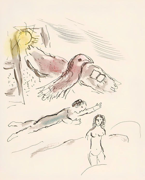 Marc Chagall, Composition, Lettres d'hivernage, Limited Edition Lithograph