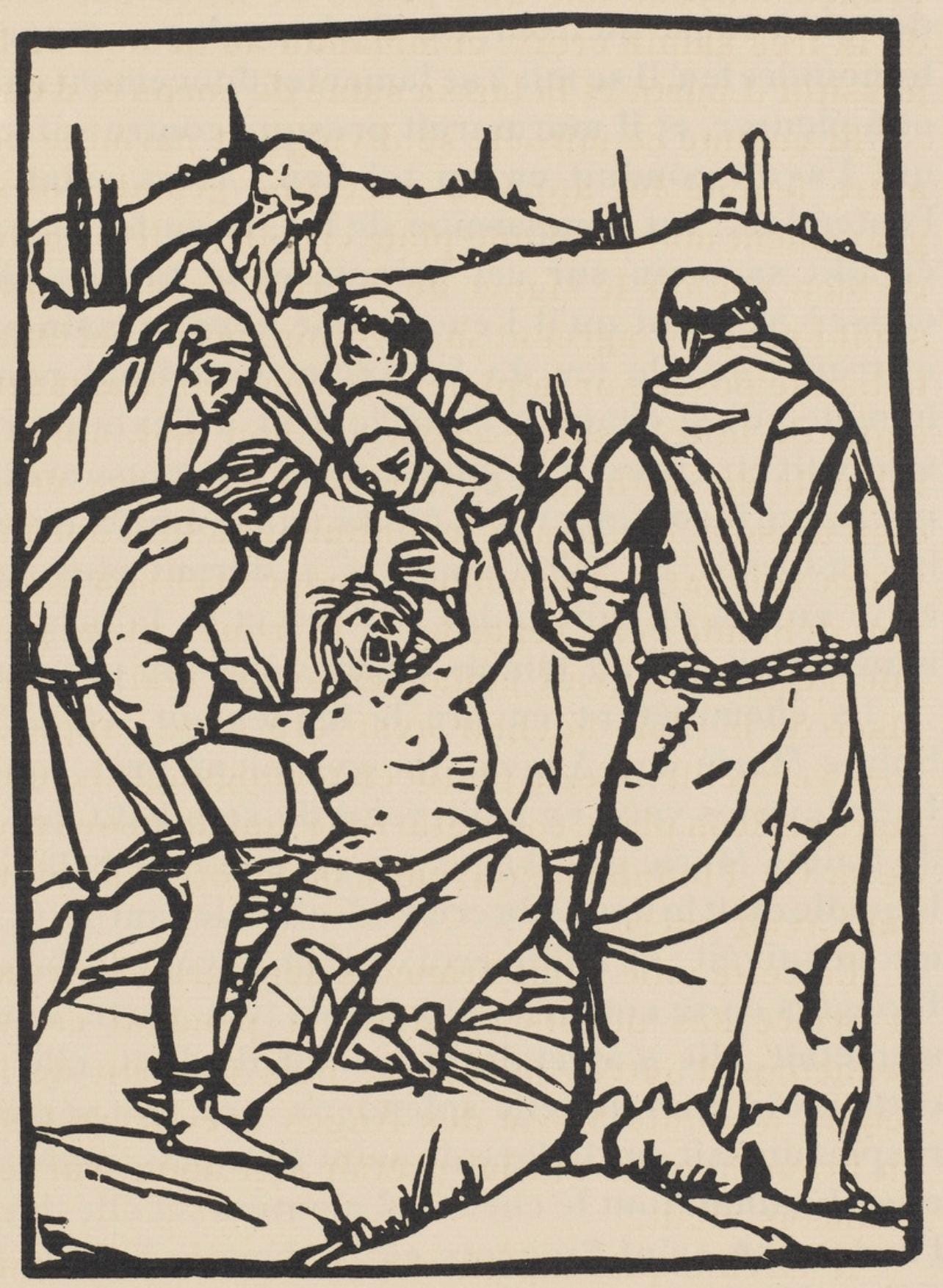 Émile Bernard, Composition (Morane, No. 100), Les Petites Fleurs de St. Françoise, Limited Edition Woodcut