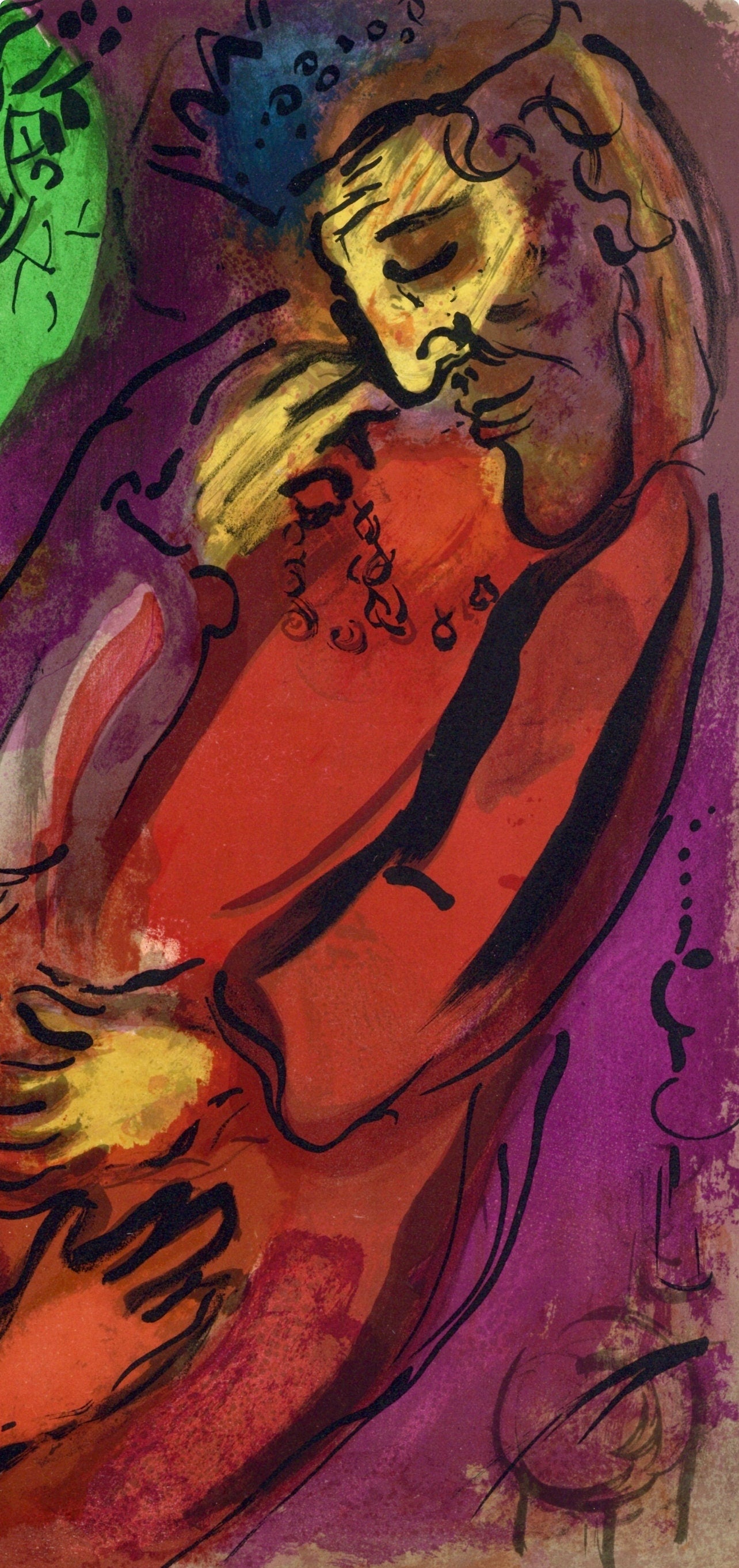 Marc Chagall, David and Absalom (Mourlot 117-46; Cramer 25), Drawings from the Bible by Marc Chagall, Verve, Limited Edition Lithograph