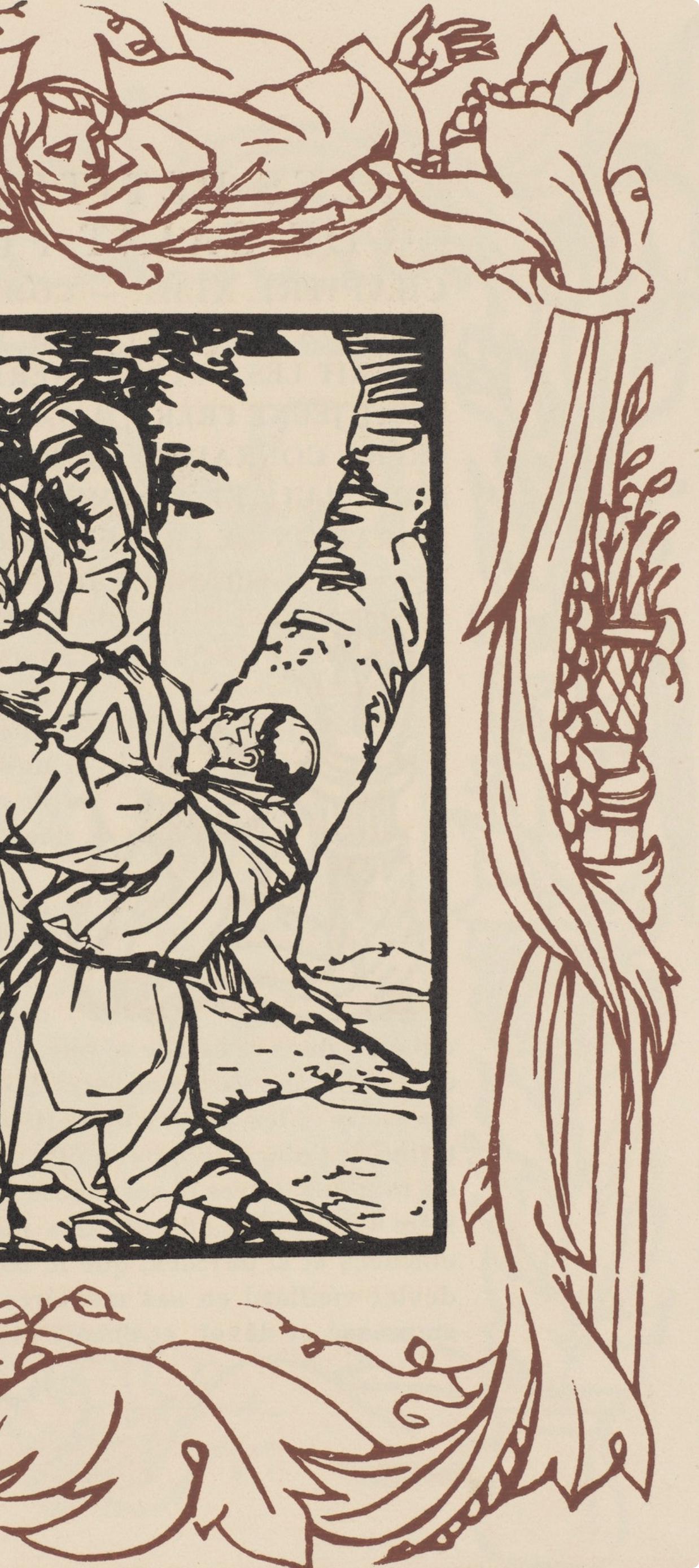 Émile Bernard, Composition (Morane, No. 100), Les Petites Fleurs de St. Françoise, Limited Edition Woodcut