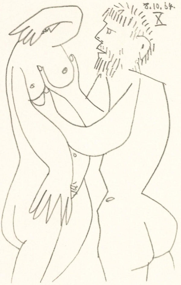 Pablo Picasso, Composition, Le Goût du Bonheur (Cramer 148; Bloch 2013), Limited Edition Mixed Media Lithograph