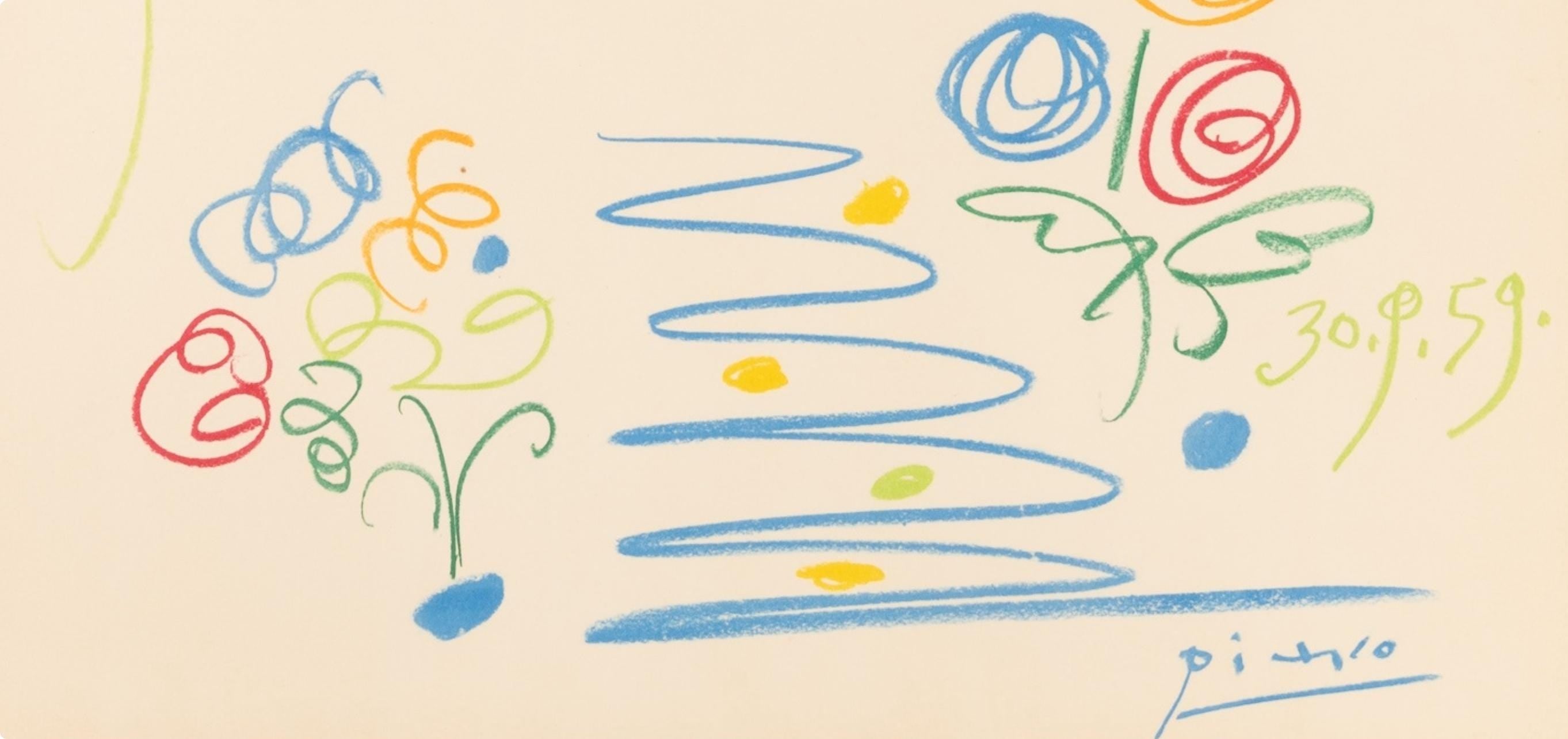 Pablo Picasso, Composition, Faunes et Flore d'Antibes, Limited Edition Lithograph