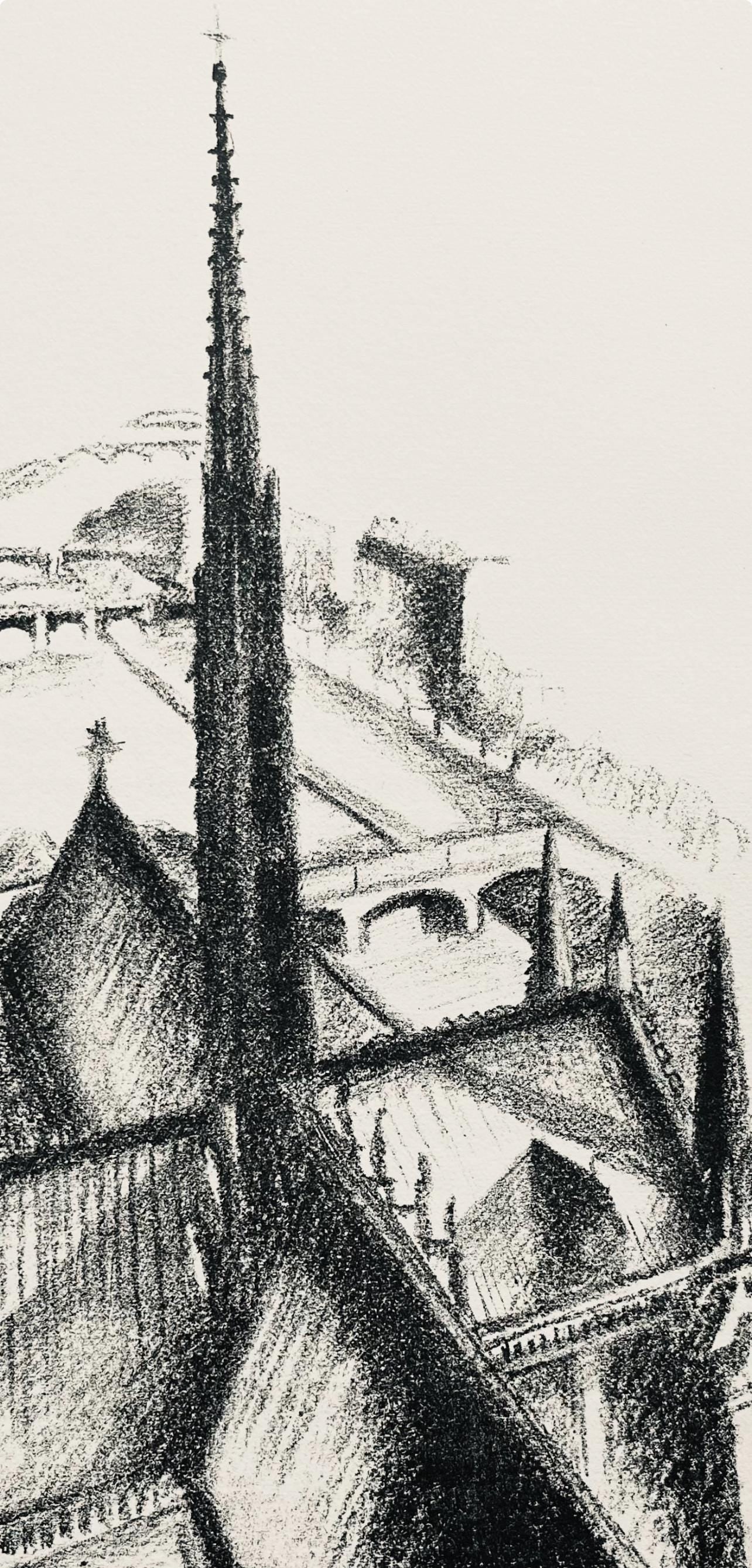 Robert Delaunay, La flèche de Notre-Dame (Habasque 720-728), Allo! Paris!, Limited Edition Lithograph