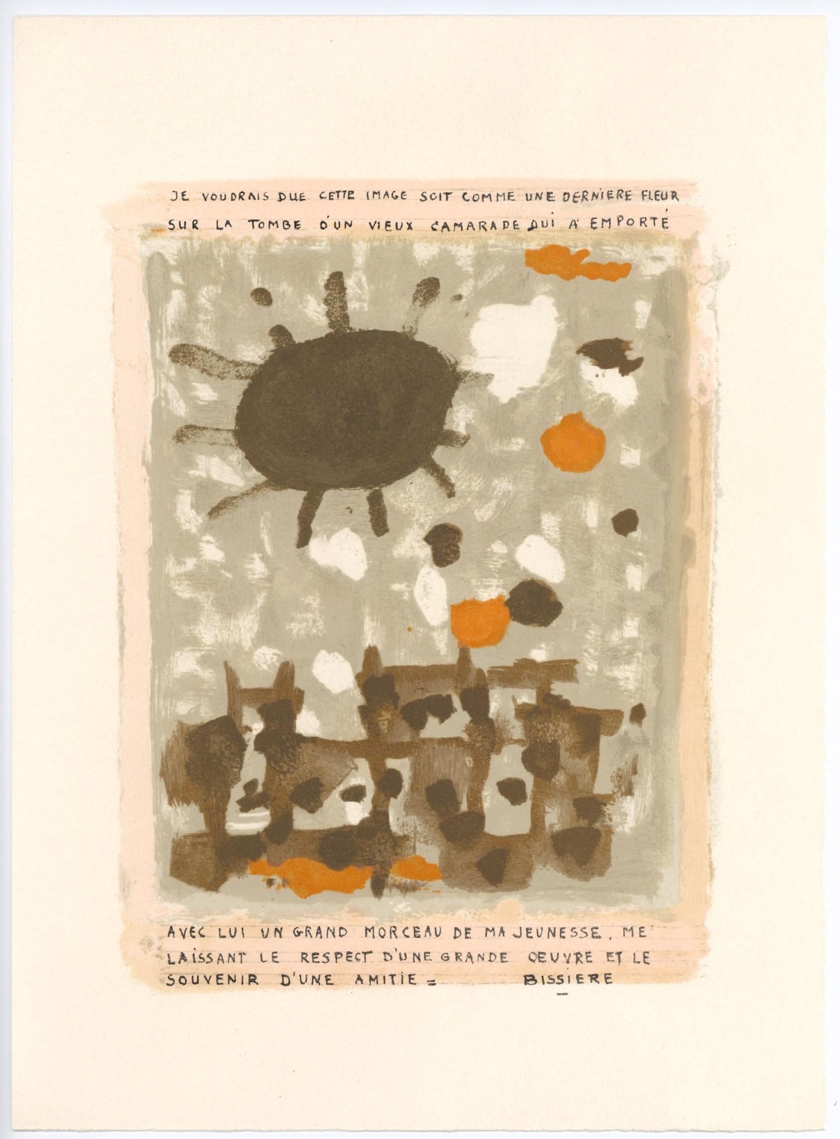Roger Bissière, Composition, l’Hommage à Georges Braque, Derrière le miroir, Limited Edition Lithograph