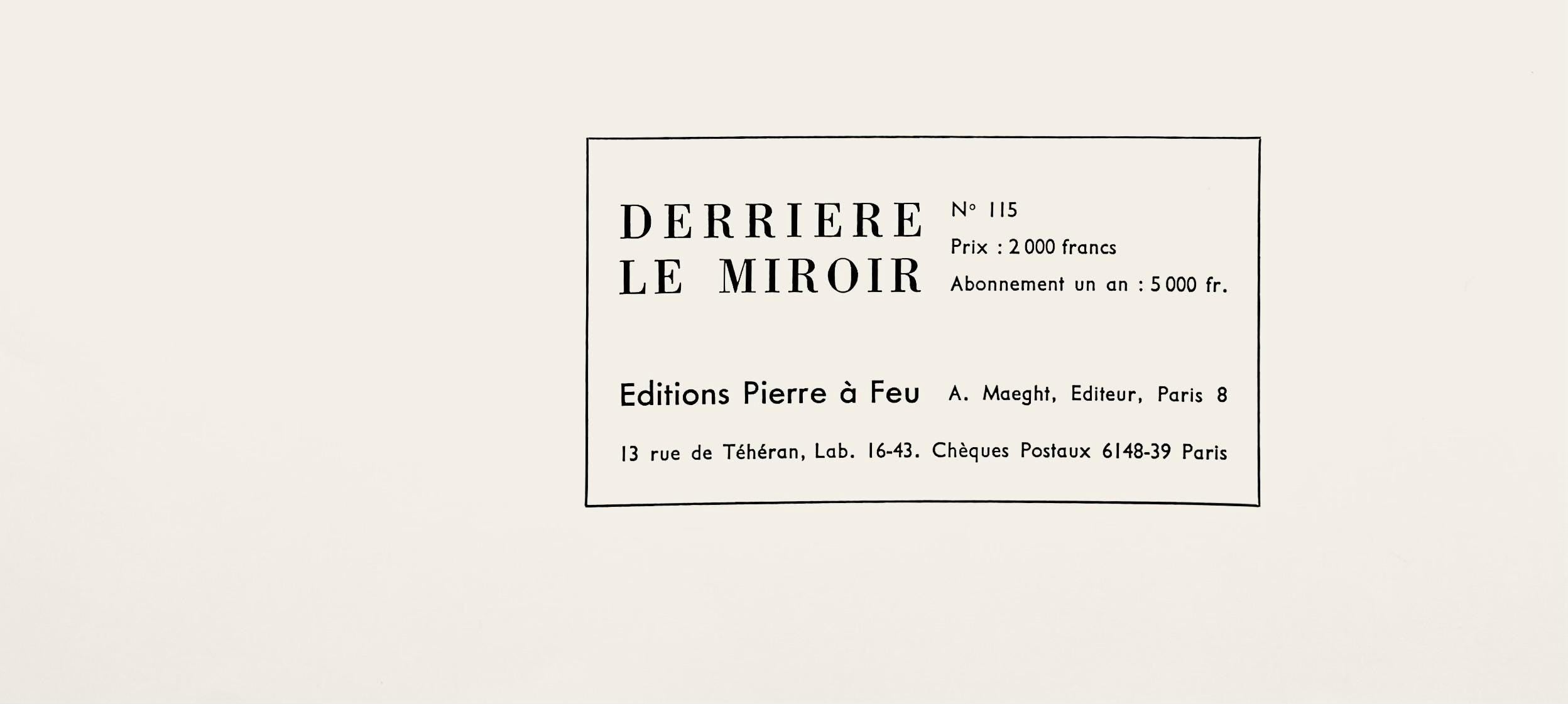 Georges Braque, Soleil et Lune II (Maeght 1035), Derrière le miroir, Limited Edition Lithograph