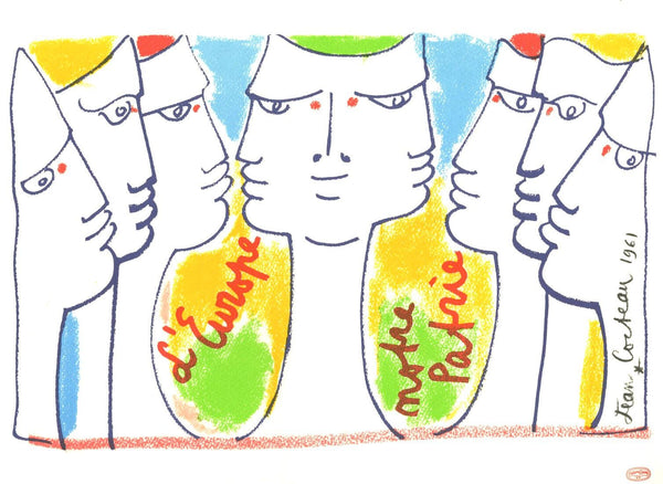 Jean Cocteau, Composition, Nous croyons en l'Europe, Limited Edition Silkscreen