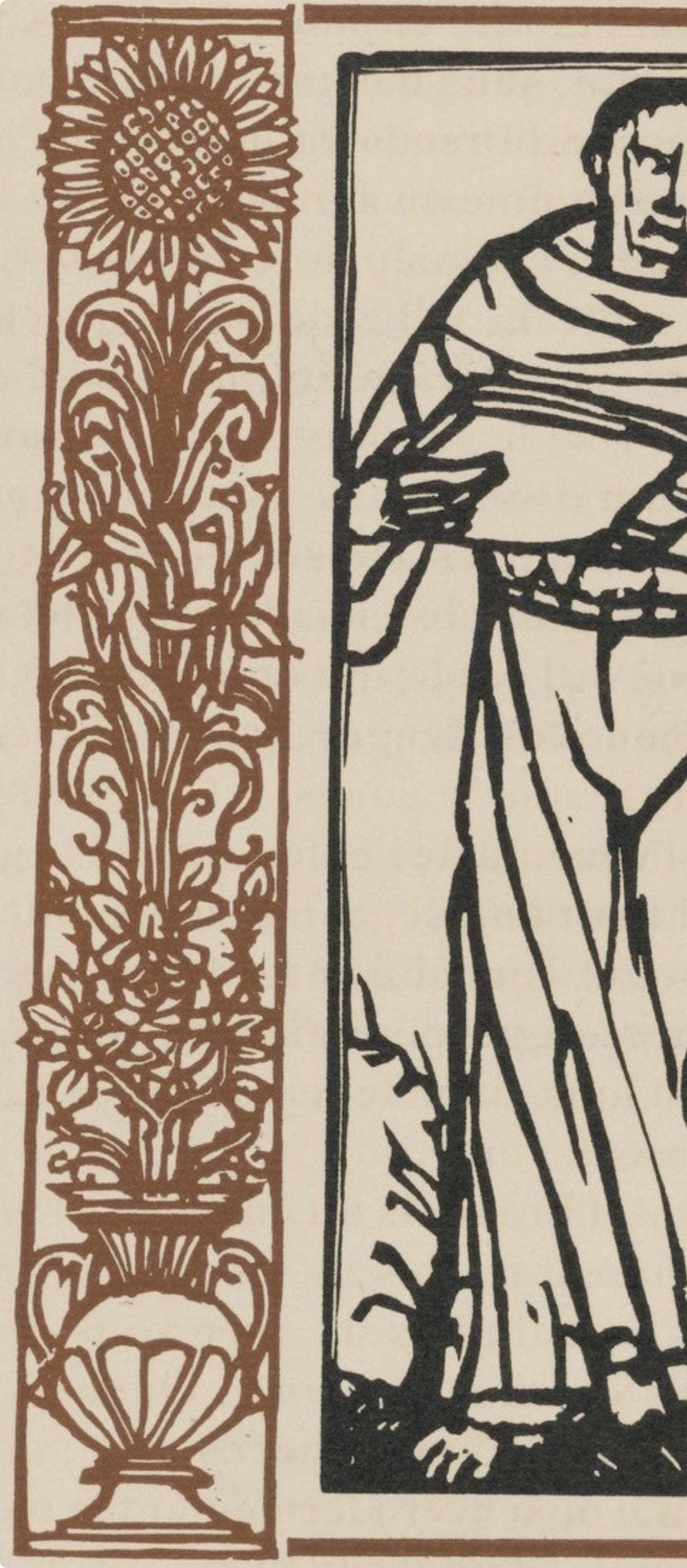 Émile Bernard, Composition (Morane, No. 100), Les Petites Fleurs de St. Françoise, Limited Edition Woodcut