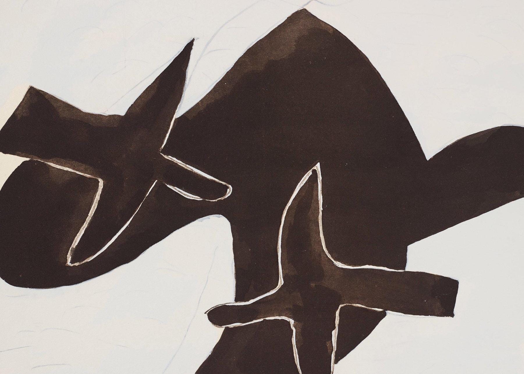 Georges Braque, Composition, Braque Espaces, 13 Dessins, Lavis, Aquarelles, Limited Edition Lithograph