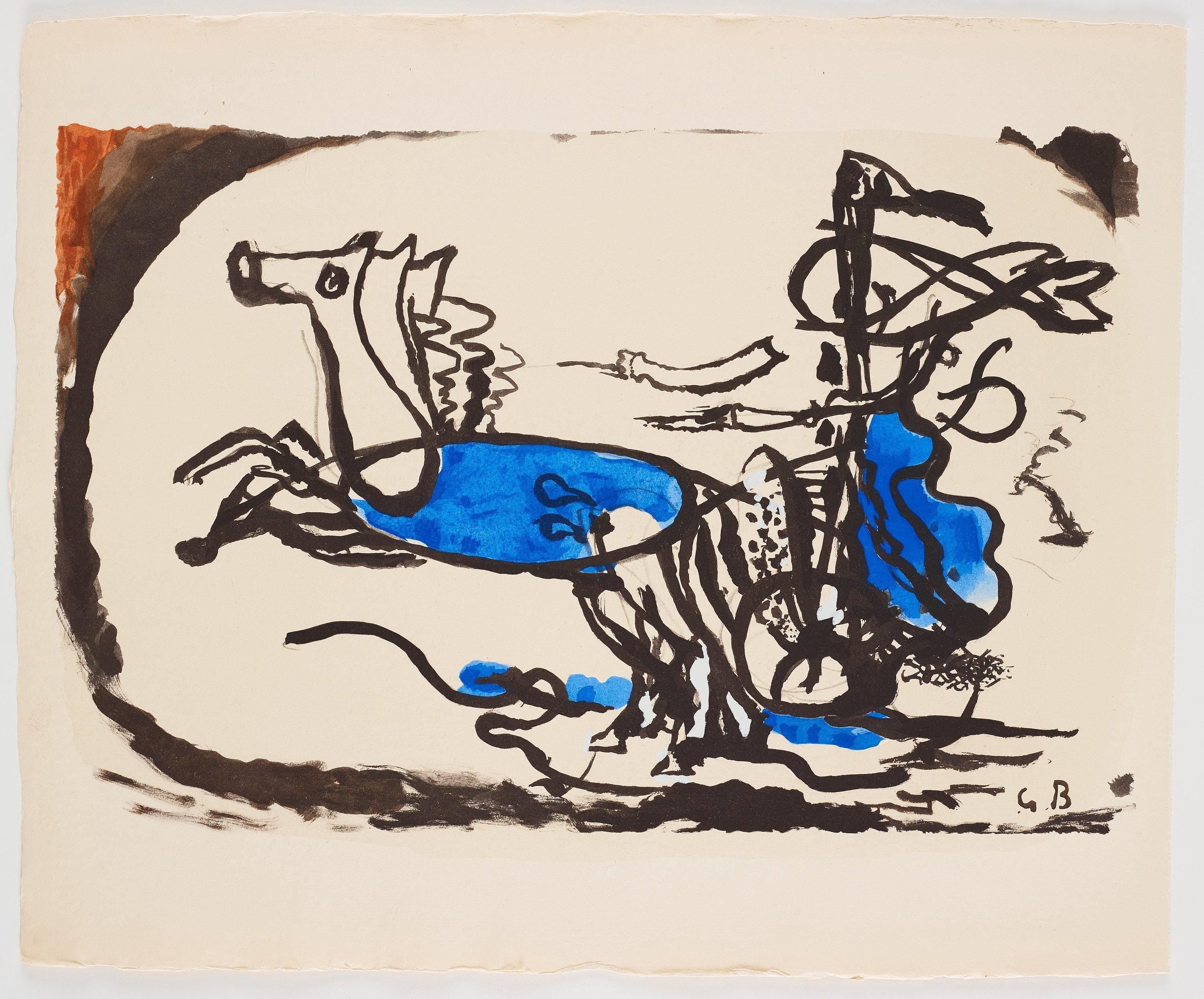 Georges Braque, Composition, Braque Espaces, 13 Dessins, Lavis, Aquarelles, Limited Edition Lithograph