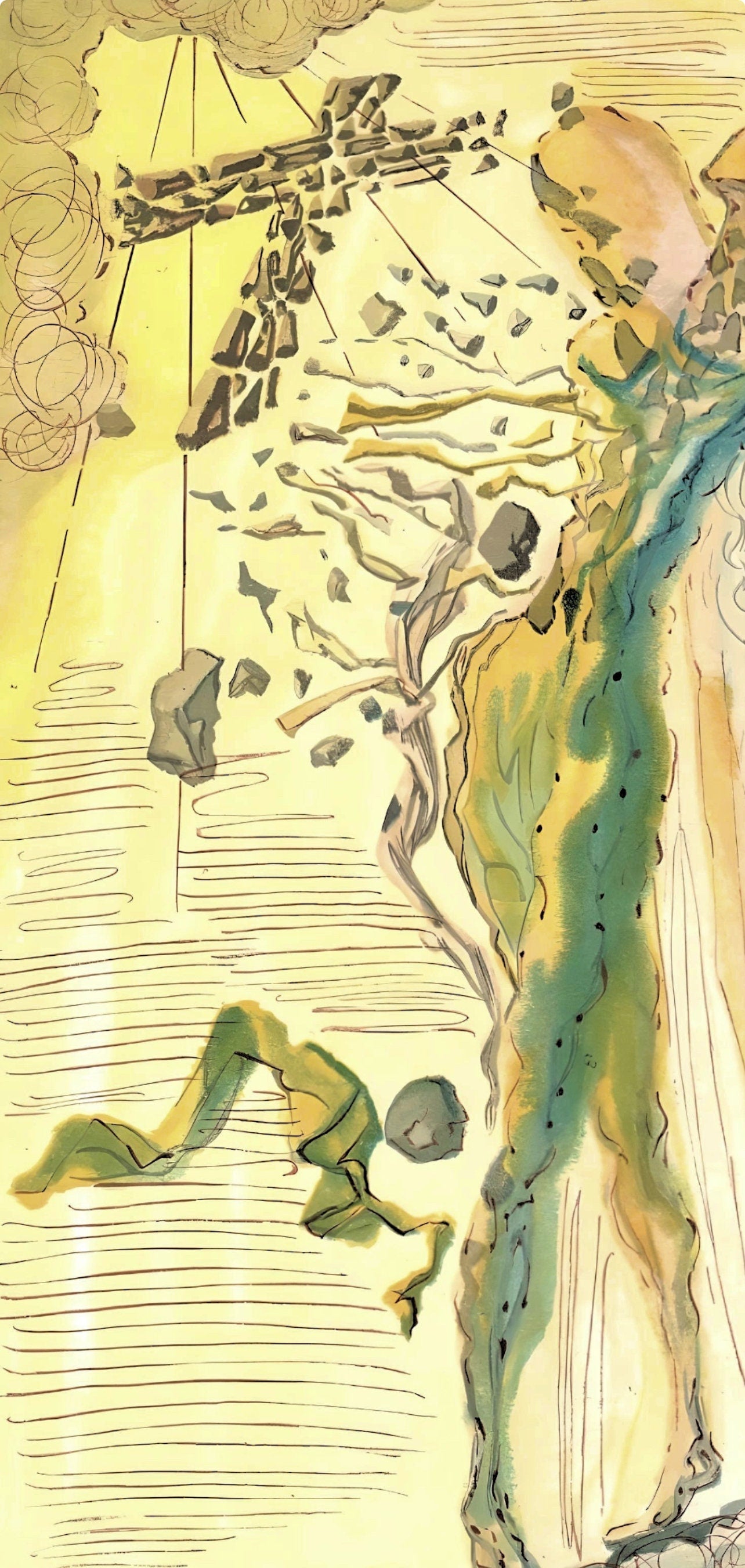 Salvador Dali, The Apparition of Dante’s Ancestor (Michler/Löpsinger 1039-1138; Field 189-200), La Divine Comédie, Limited Edition Woodcut
