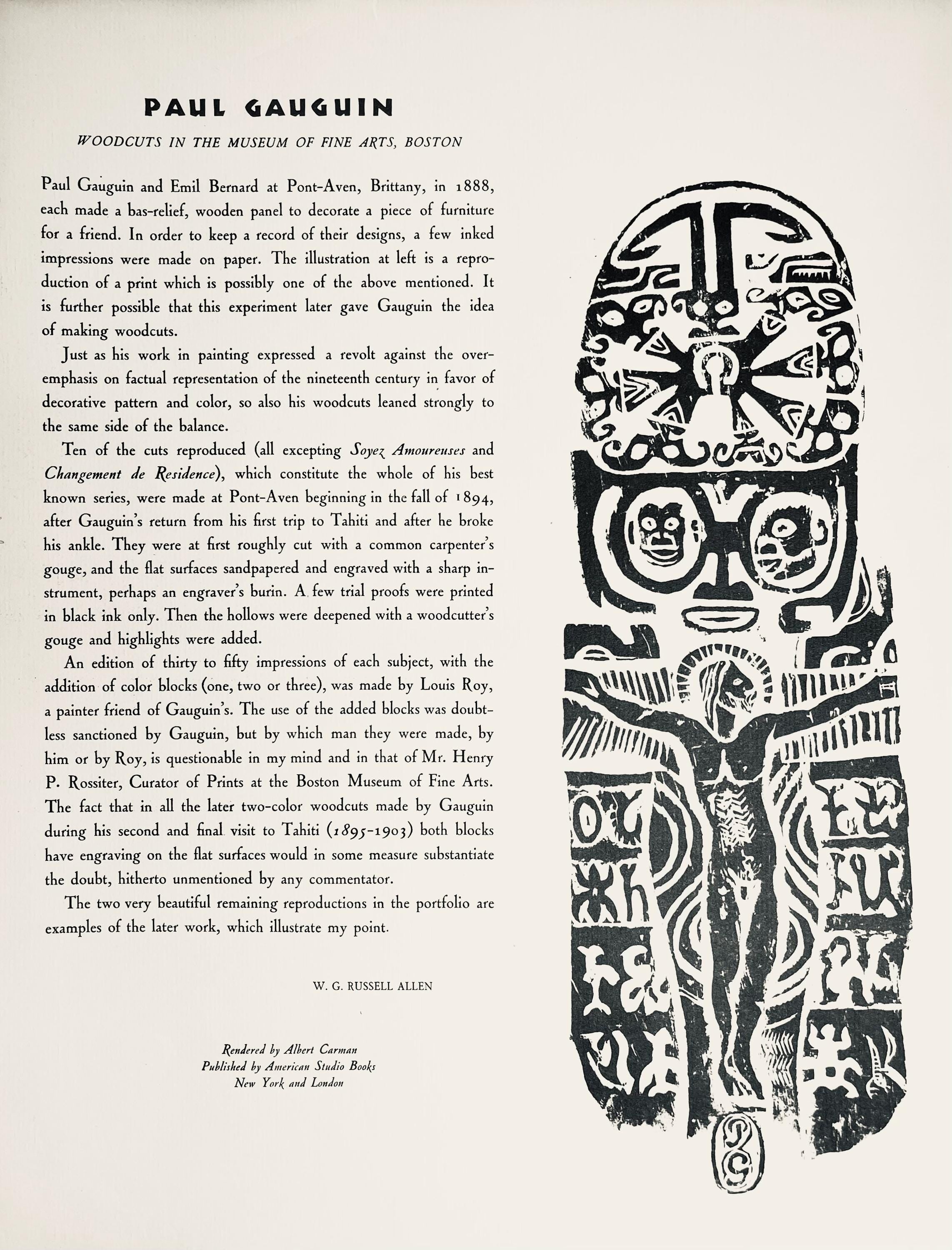 Paul Gauguin, Delightful Land (Nave nave fenua), Limited Edition Woodcut