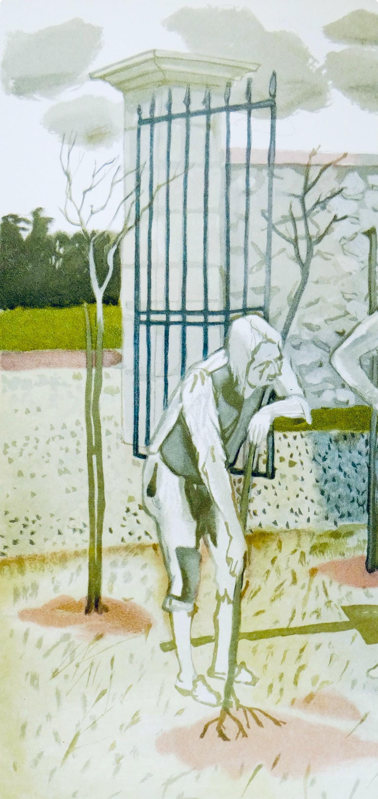 Maurice Brianchon, Le vieillard et les trois jeunes, Vingt fables de La fontaine, Limited Edition Woodcut