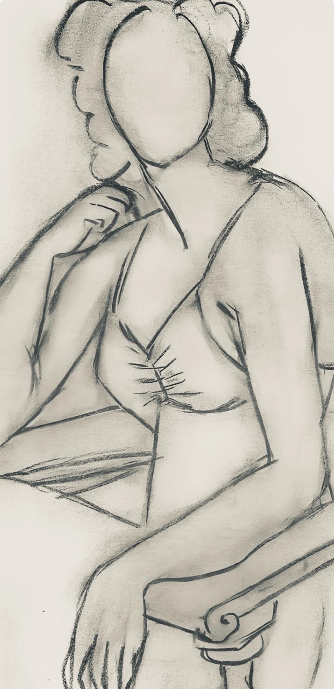 Henri Matisse, Série P, var. 1 (Duthuit 9), Henri Matisse, Dessins, Thèmes et variations, Limited Edition Lithograph
