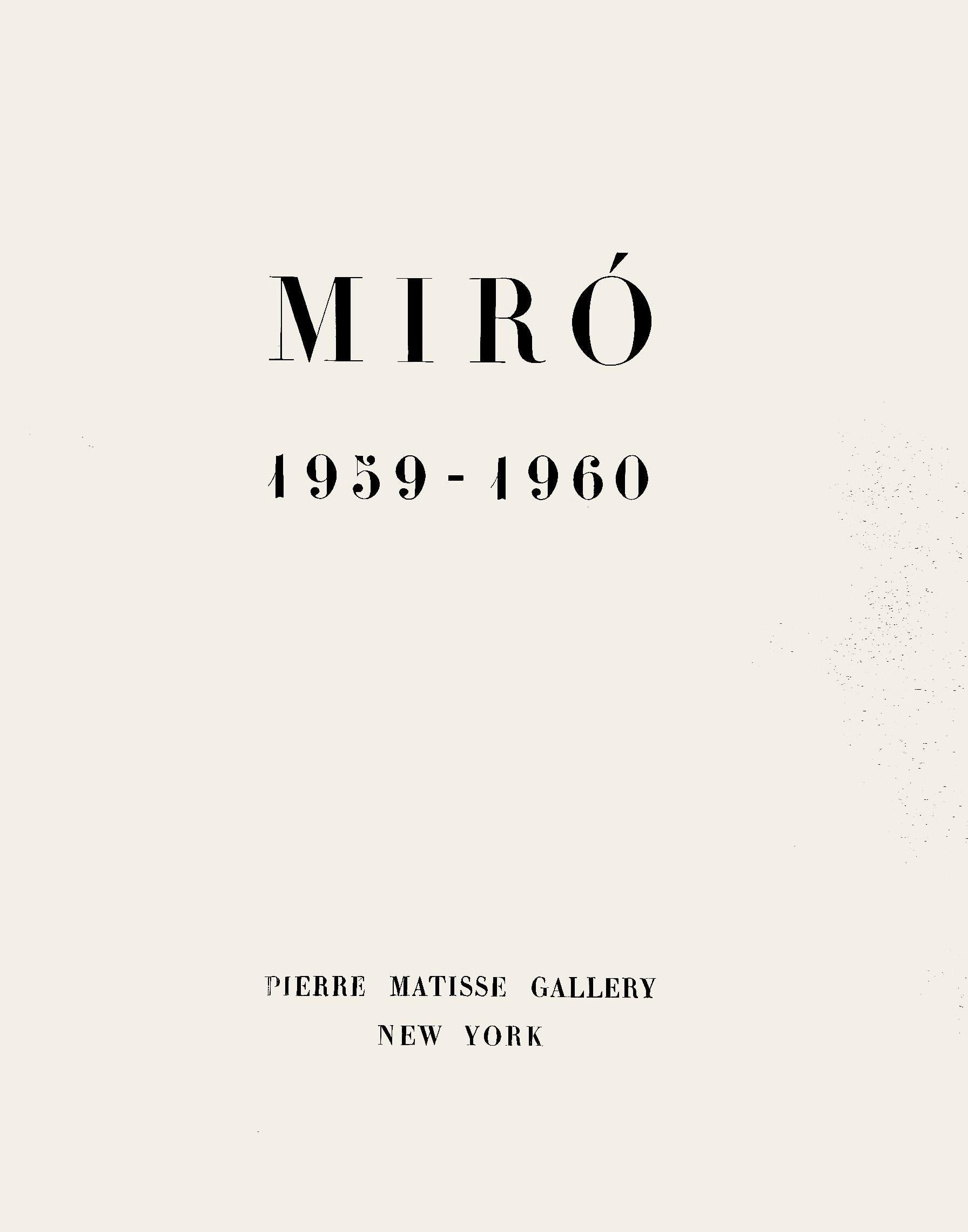 Joan Miró, Composition (Cramer 69; Dupin 292; Mourlot 286-294), Miró 1959-1960, Limited Edition Lithograph