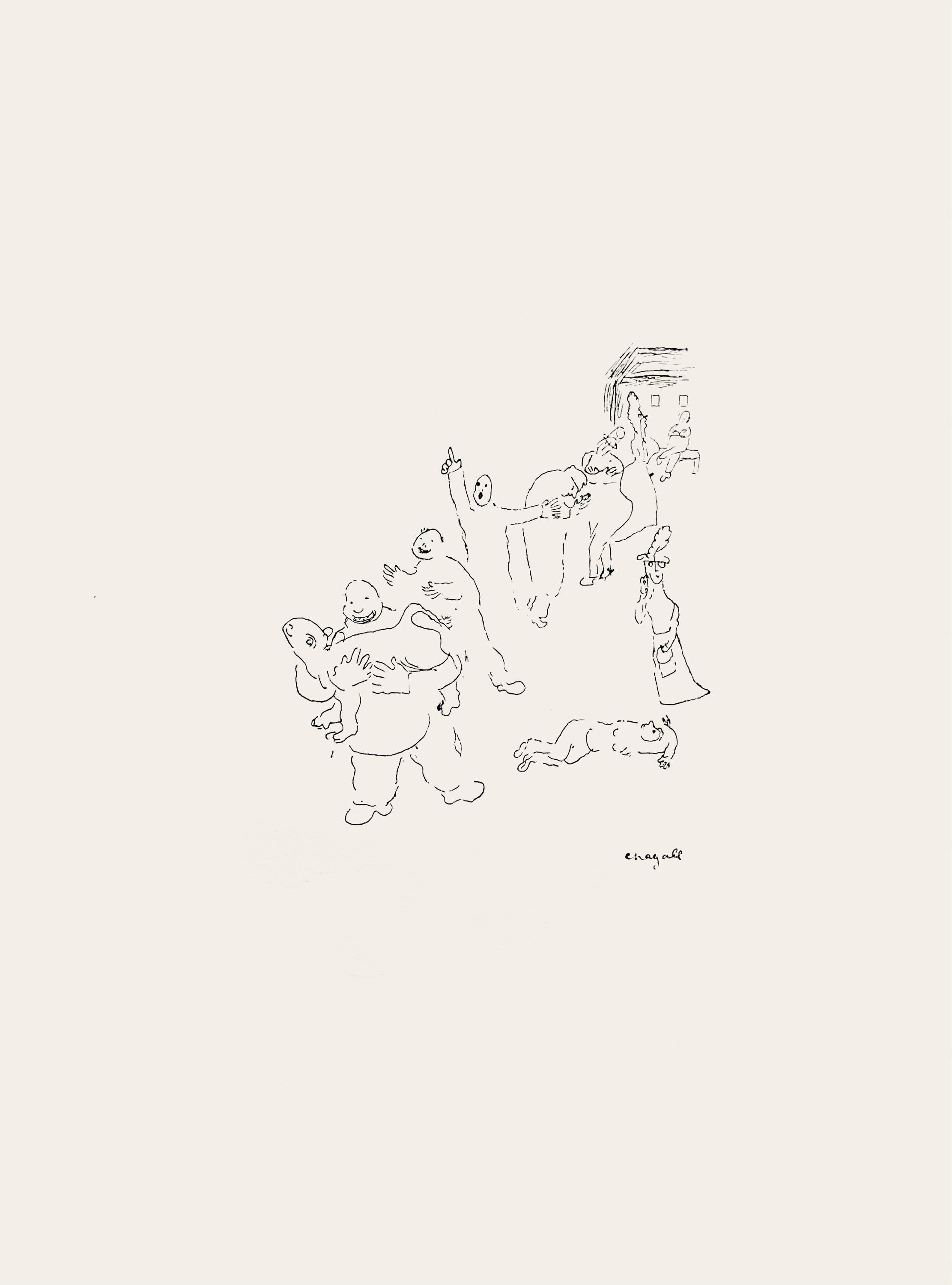 Marc Chagall, Composition, Suite Provinciale avec 92 dessins inédits de Marc Chagall, Limited Edition Lithograph