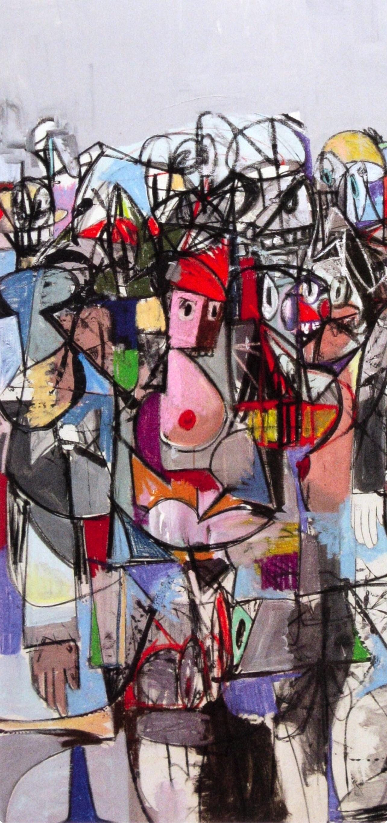 George Condo, Compression I, Drawing Paintings, Limited Edition Four Color Process Print