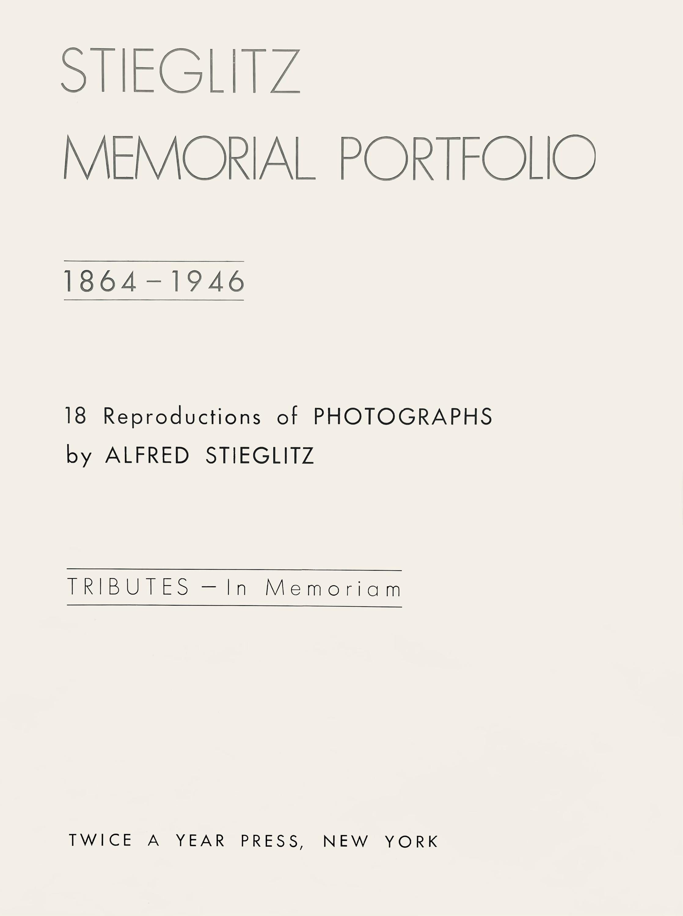 Alfred Stieglitz, Sunlight and Shadows, Alfred Stieglitz Memorial Portfolio 1864-1946, Limited Edition Halftone Photograph