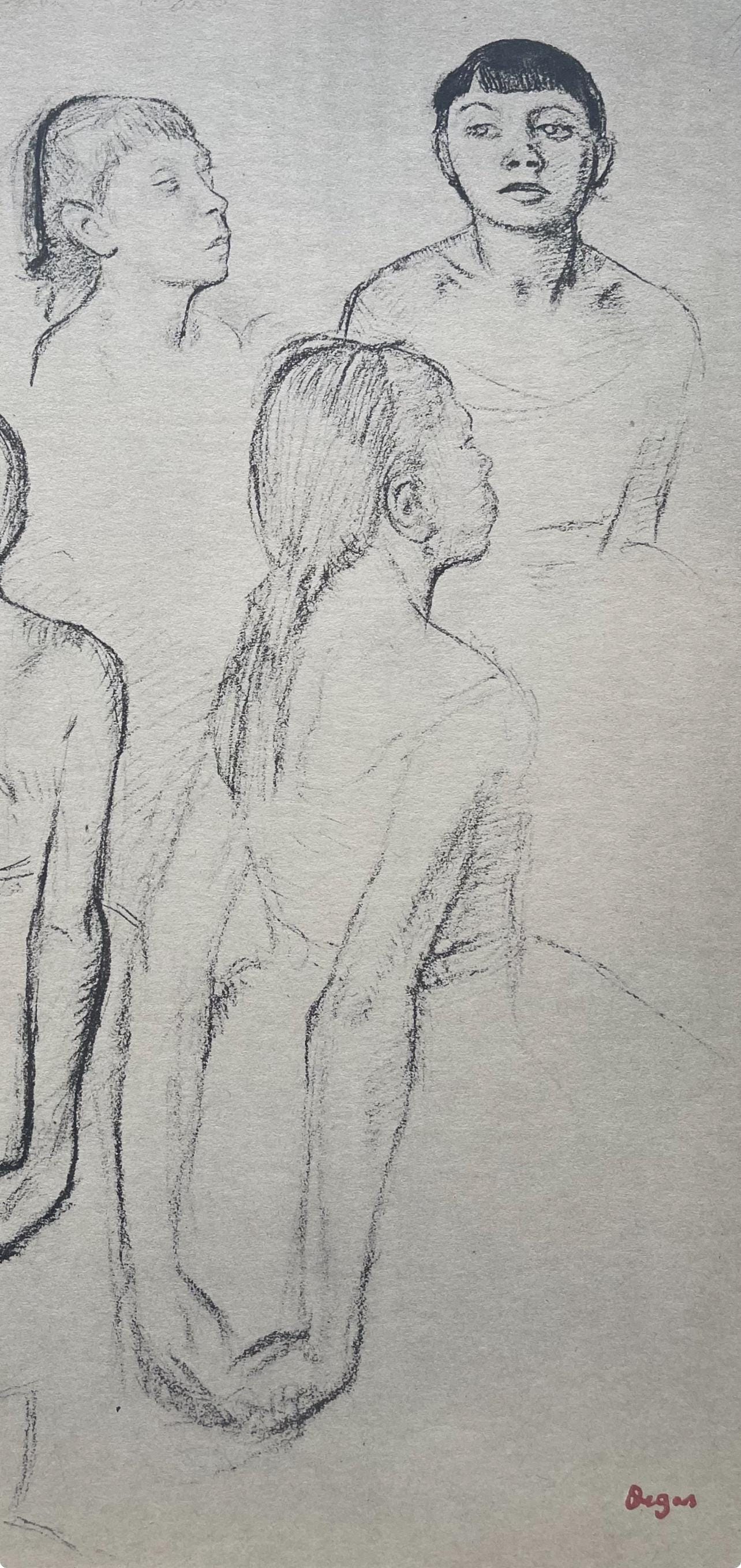 Edgar Degas, Four sketches of a small dancer, Ten Ballet Sketches, Limited Edition Lithograph