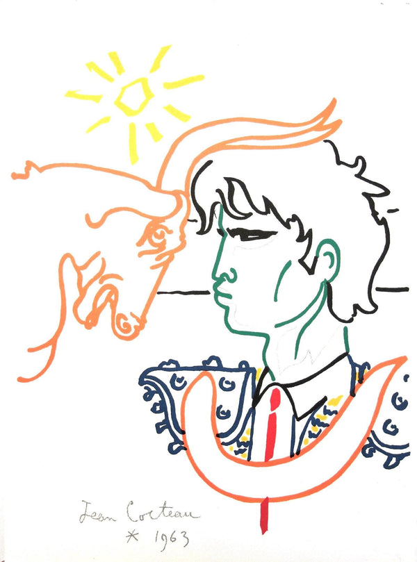 Jean Cocteau, Composition, Taureaux, Limited Edition Lithograph