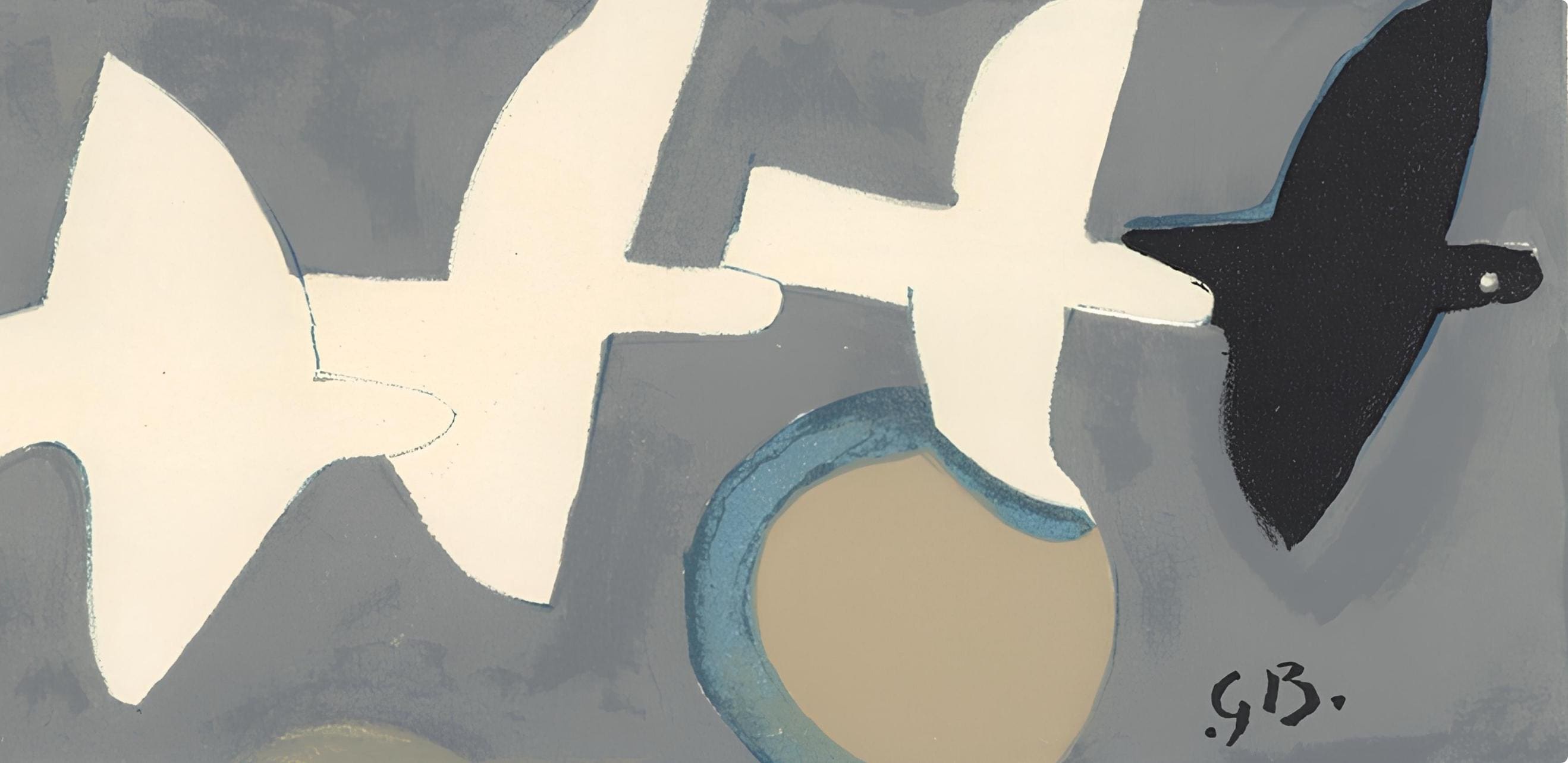 Georges Braque, Quatre oiseaux (Maeght 1030), Derrière le miroir, Limited Edition Lithograph