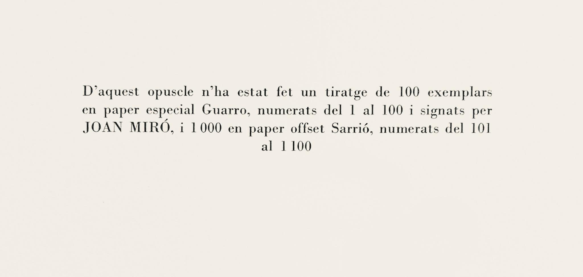 Joan Miró, Composition (Mourlot 872-881; Cramer 164), El tapís de Tarragona, Limited Edition Lithograph