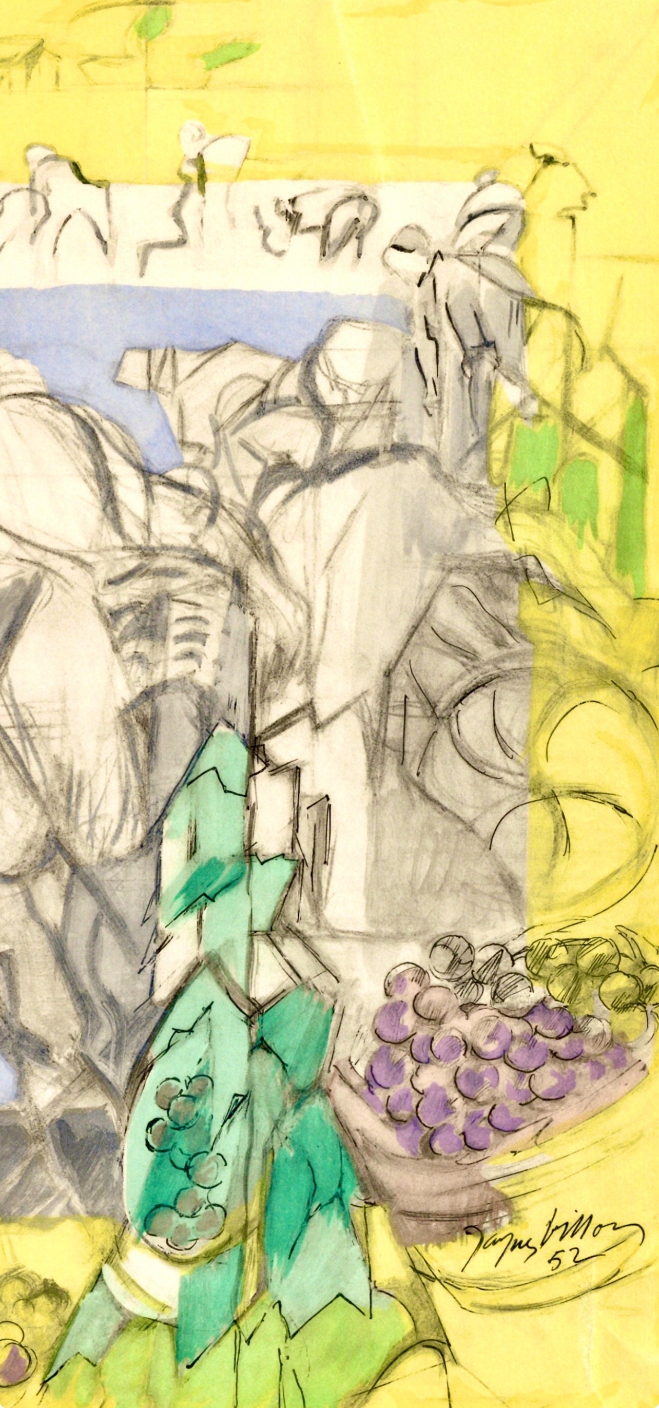 Jacques Villon, Couverture, Vins, Fleurs et Flammes, Limited Edition Lithograph