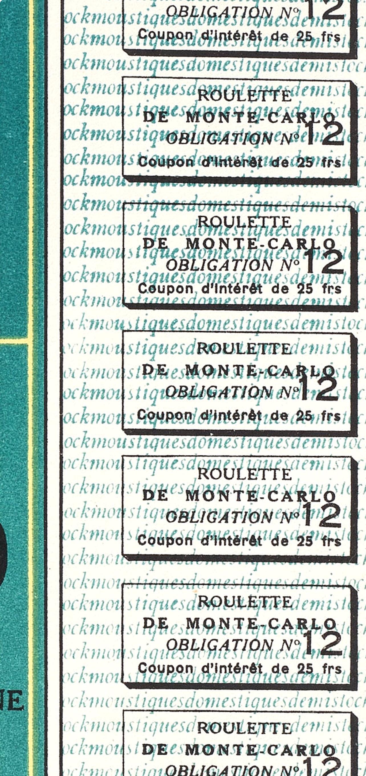 Marcel Duchamp, Monte Carlo Bond (Schwarz 406b), XXe siècle, Limited Edition Lithograph