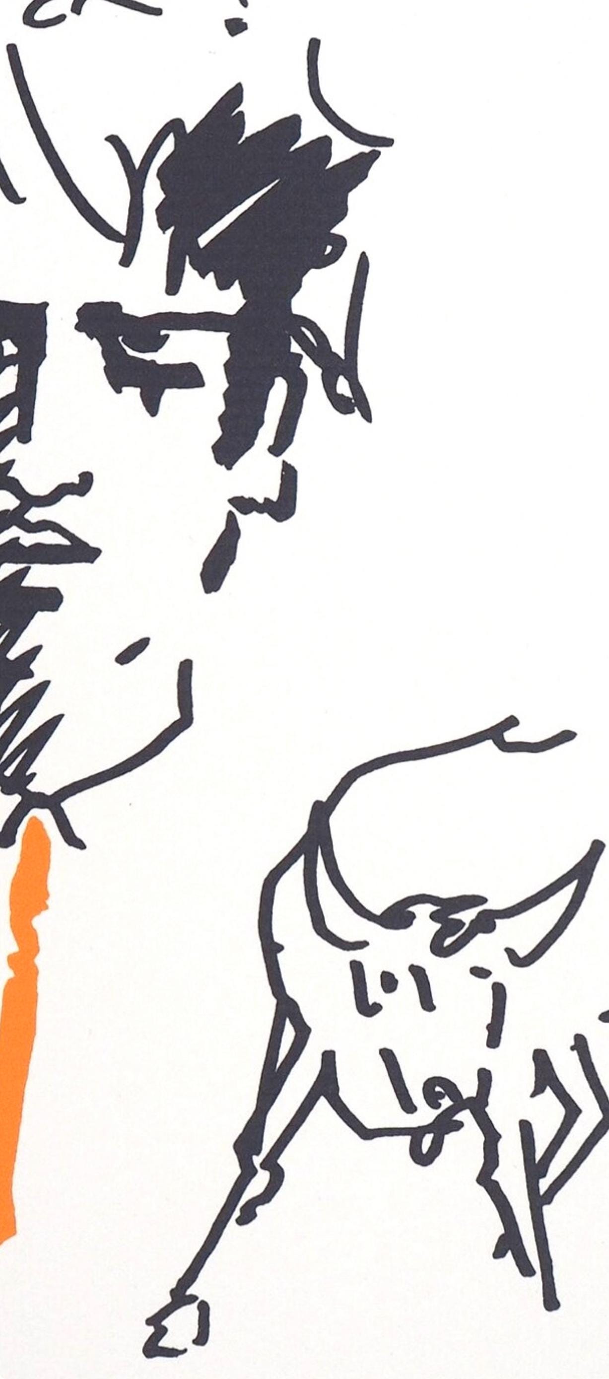 Jean Cocteau, Composition, Taureaux, Limited Edition Lithograph