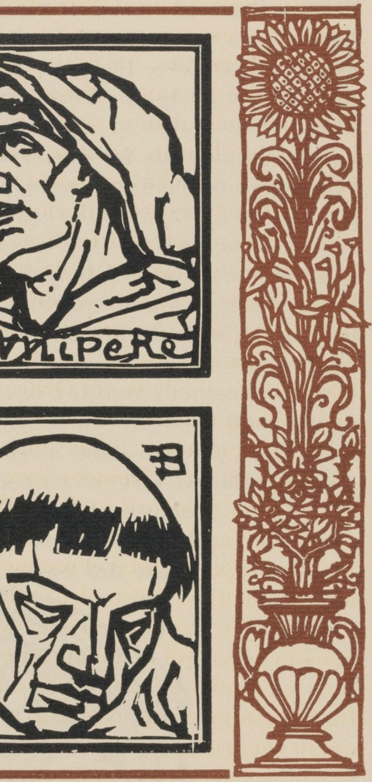 Émile Bernard, Composition (Morane, No. 100), Les Petites Fleurs de St. Françoise, Limited Edition Woodcut