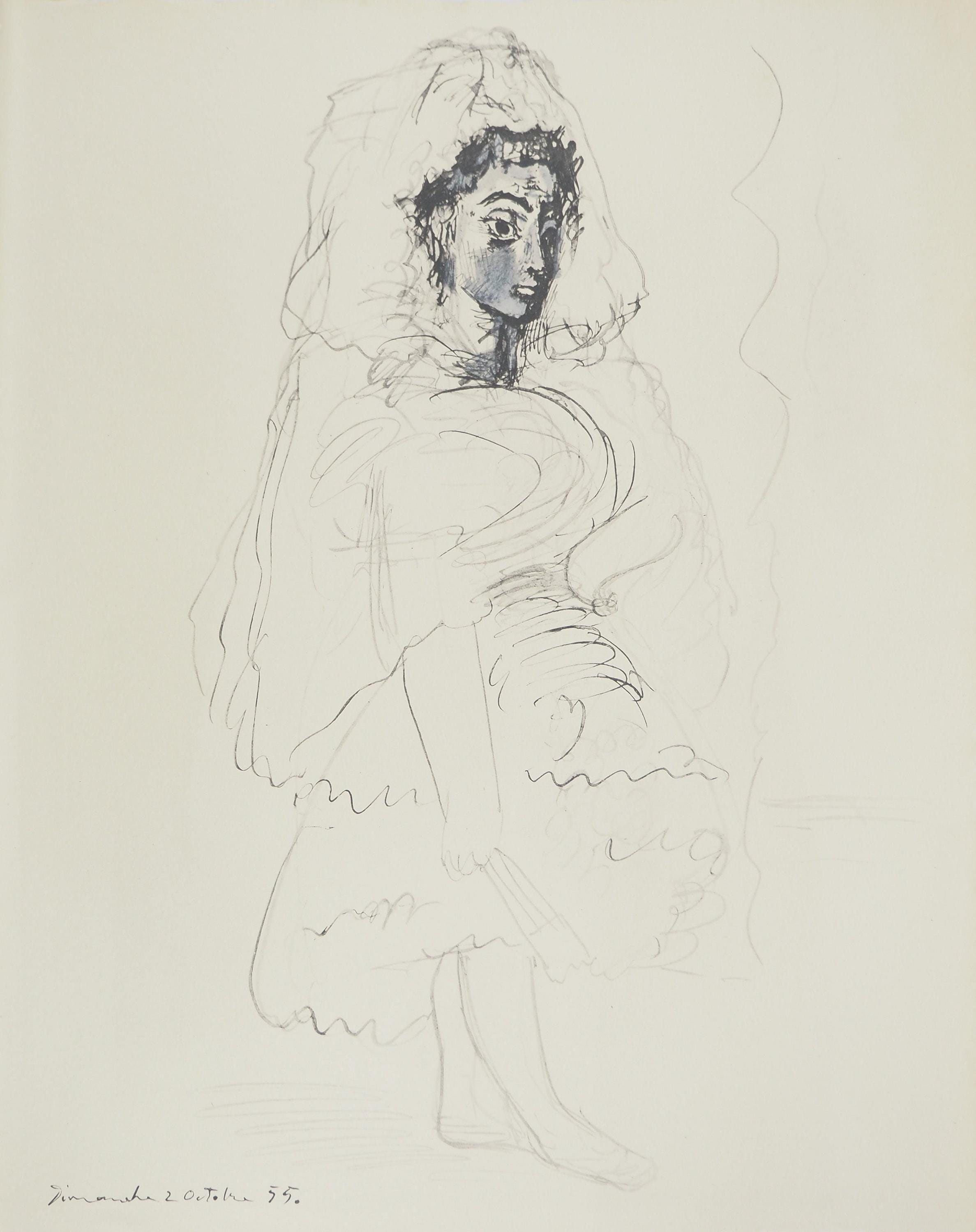 Pablo Picasso, Composition (Orozco 238), Picasso, La flûte double, Limited Edition Lithograph