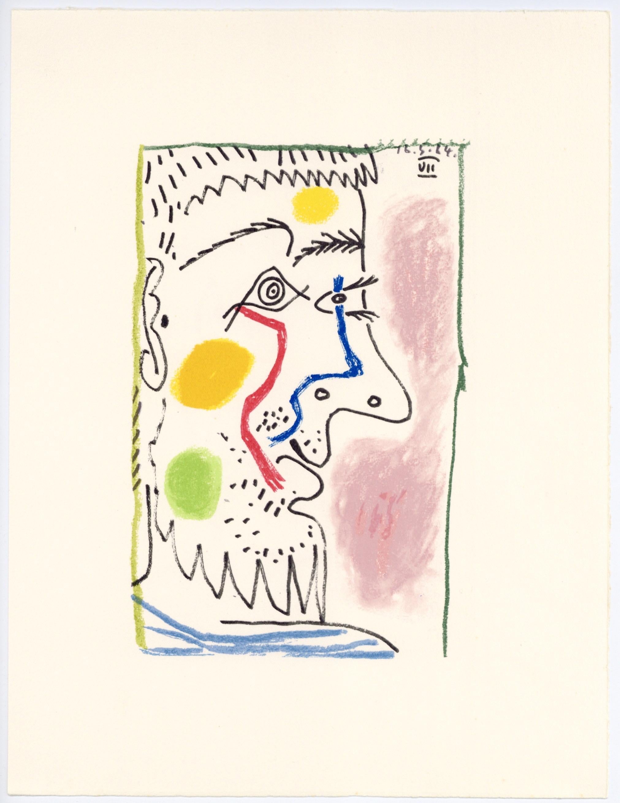 Pablo Picasso, Composition, Le Goût du Bonheur (Cramer 148; Bloch 2013), Limited Edition Mixed Media Lithograph
