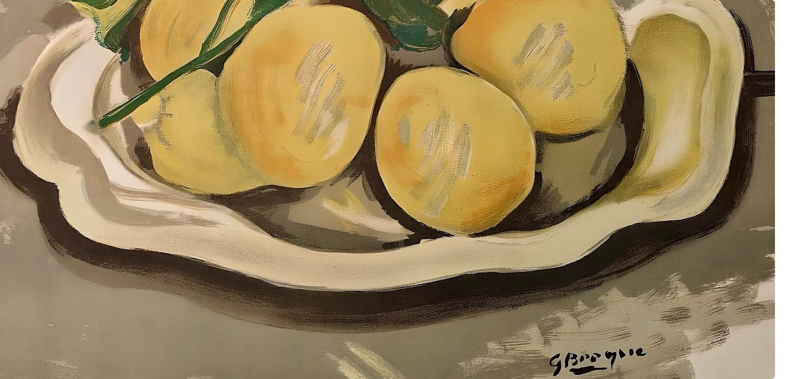 Georges Braque, Corbeille de fruits, Derrière le miroir, Limited Edition Lithograph