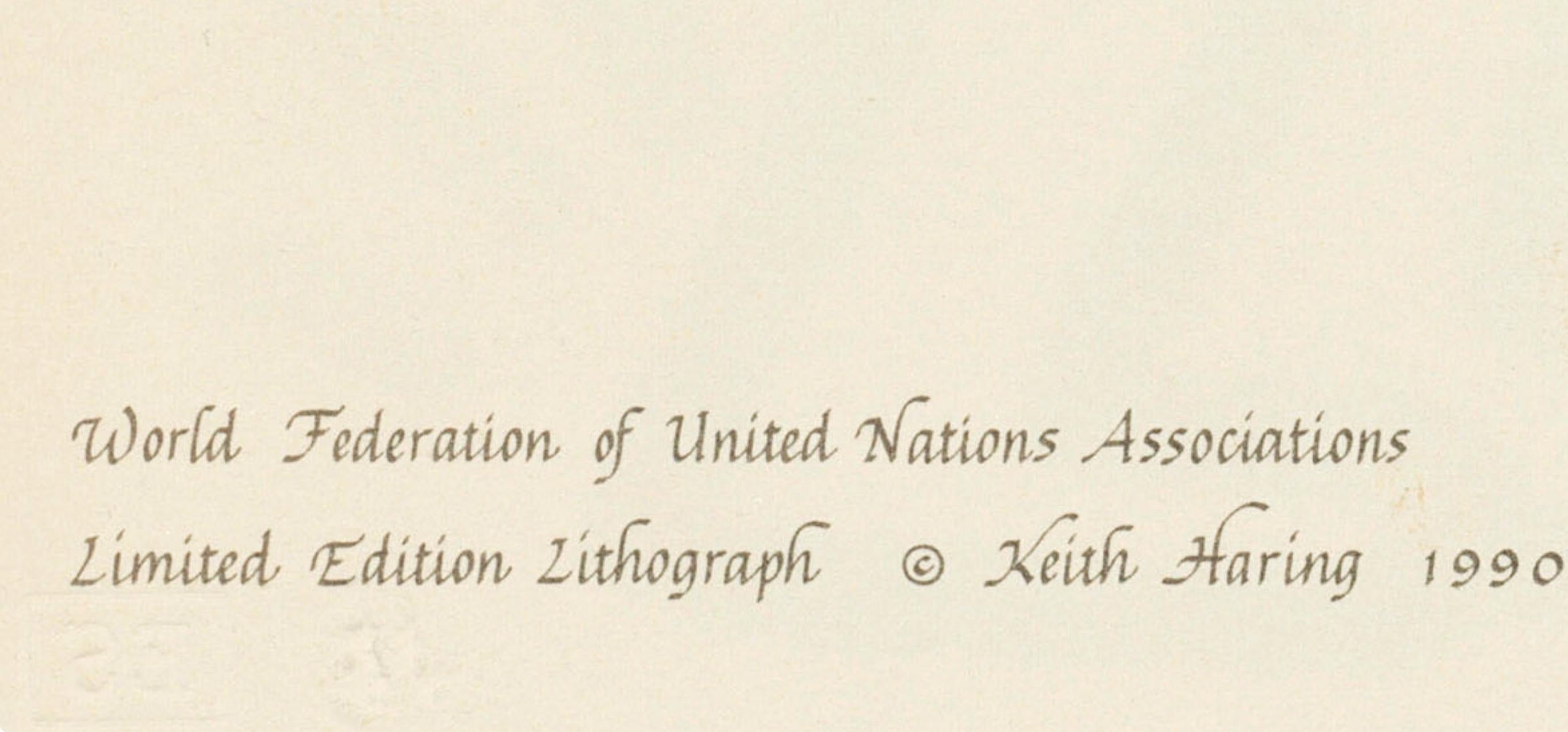 Keith Haring, Fight Aids Worldwide, World Federation of United Nations Associations, Limited Edition Lithograph