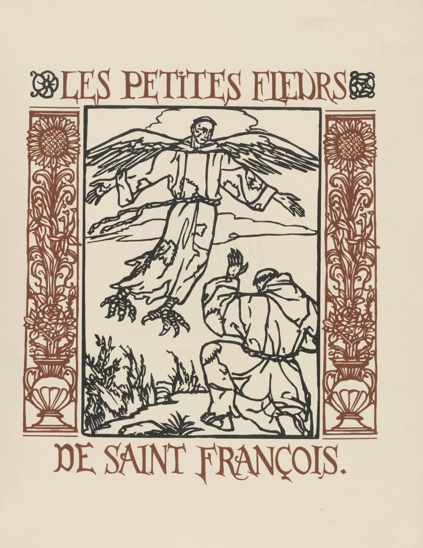 Émile Bernard, Composition (Morane, No. 100), Les Petites Fleurs de St. Françoise, Limited Edition Woodcut