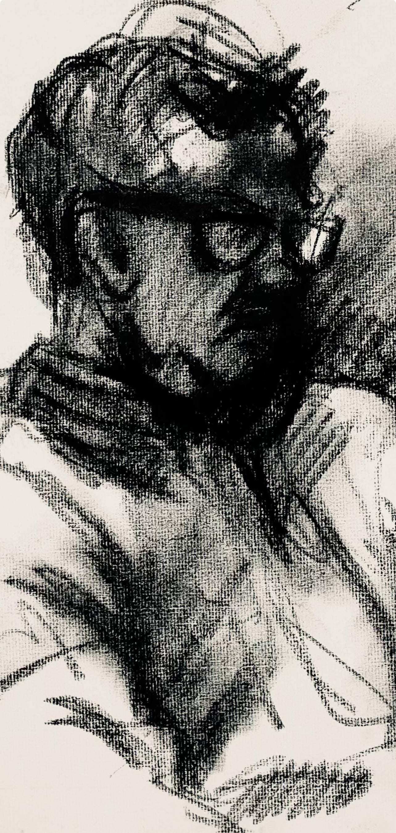 Ian Hornak, Female and Male Figure Study, 1963, Original Drawing