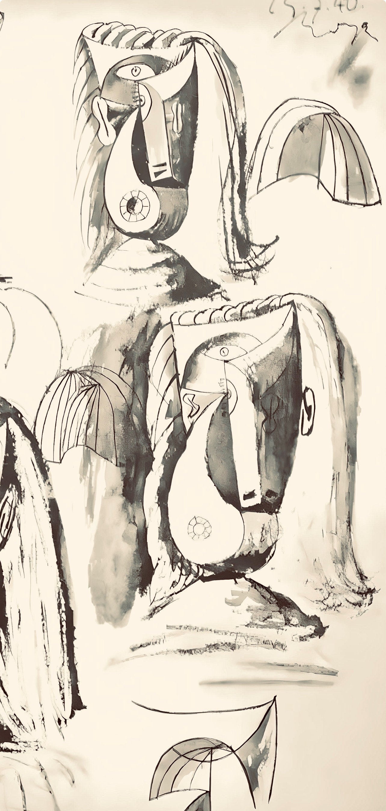 Pablo Picasso, Composition, Carnet de dessins de Picasso, Cahiers d’Art, Limited Edition Lithograph