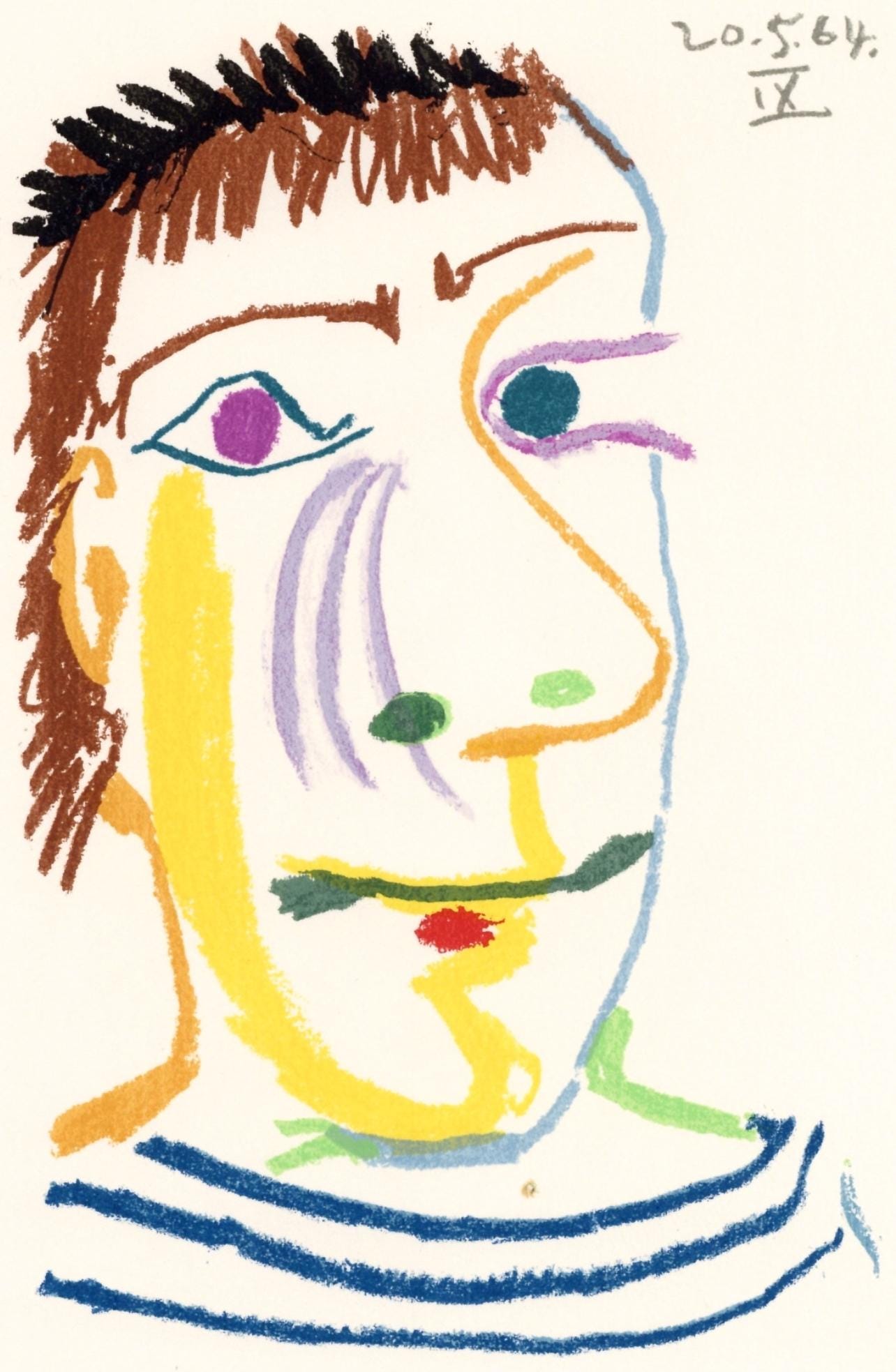 Pablo Picasso, Composition, Le Goût du Bonheur (Cramer 148; Bloch 2013), Limited Edition Mixed Media Lithograph